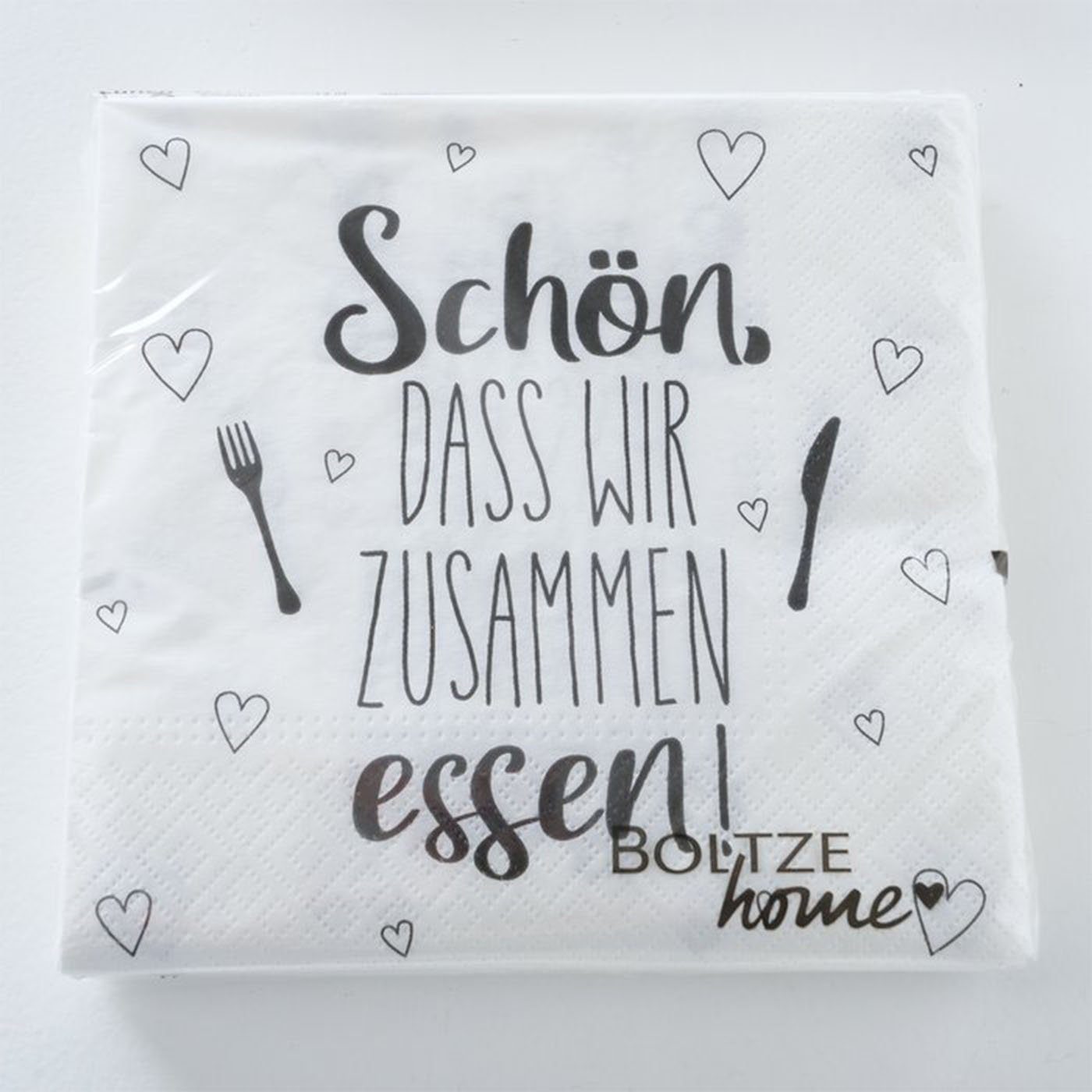 BOLTZE Papierserviette Servietten " Schön " 3er Set 60 Stück Papierservietten 33x 33 cm