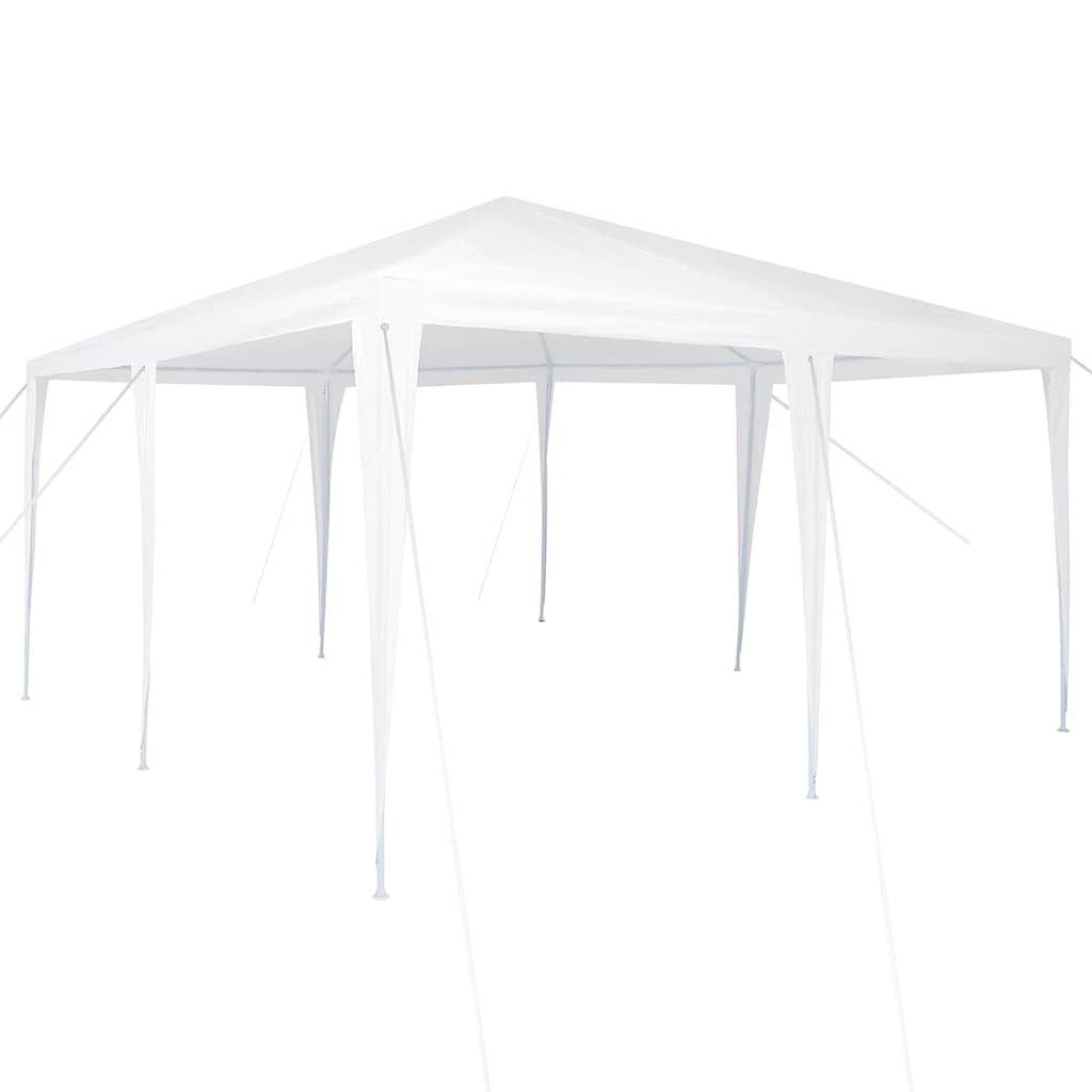 vidaXL Partyzelt Party-Zelt Weiß 400 x 400 x 266 cm Polyethylen und Stahl