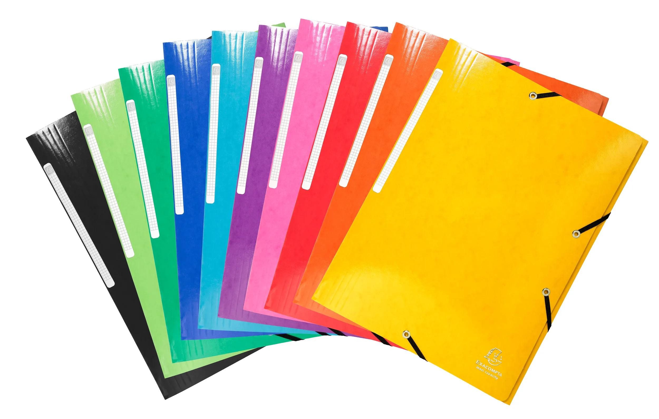 Organisationsmappe 25x Sammelmappe +3 Klappen Gummizug MAXI Karton A4 sortiert 55929E