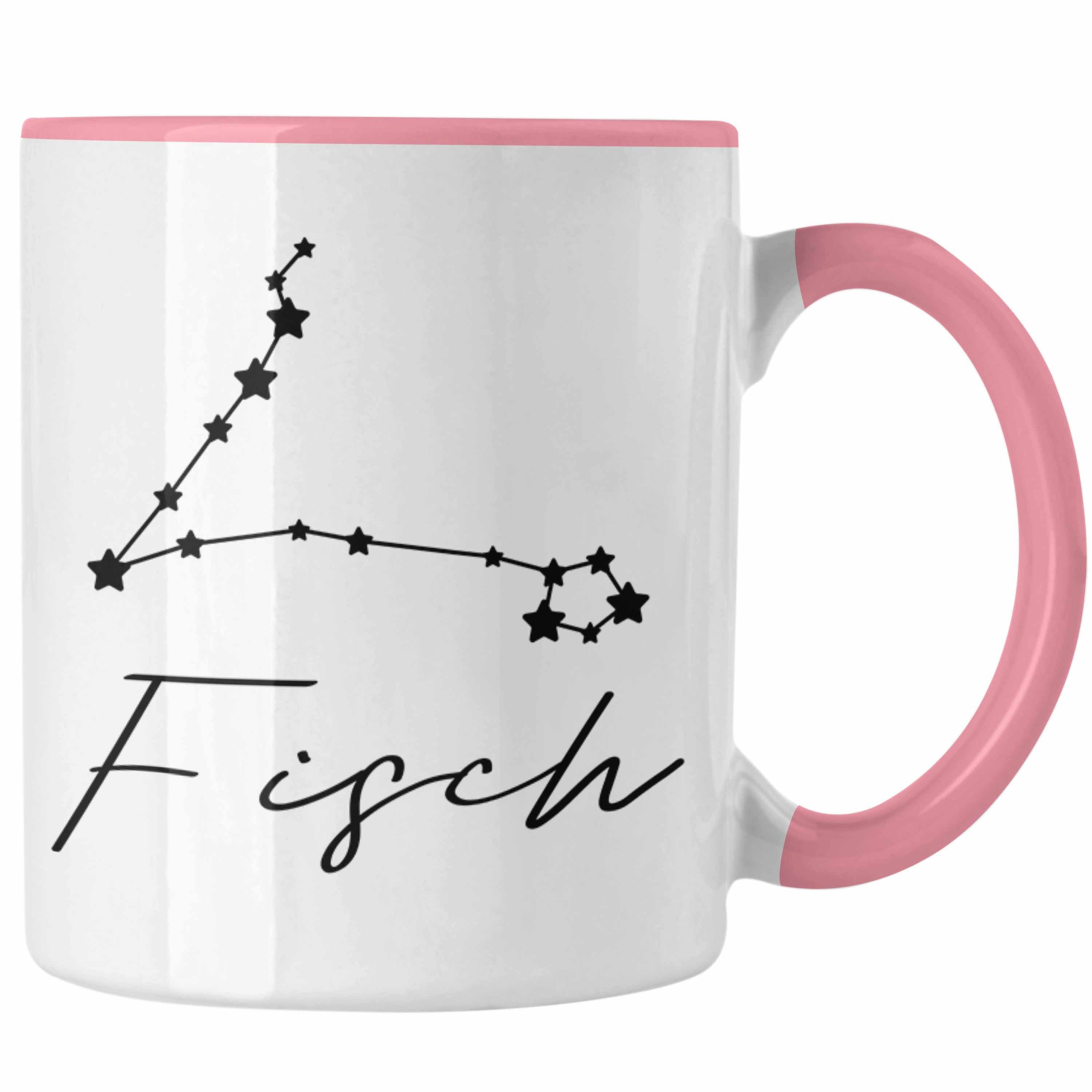 Fisch - Tasse Horoskop Sternzeichen Trendation Tasse Rosa Tierkreiszeichen Trendation Geschenk