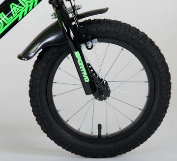 Volare Kinderfahrrad Kinderfahrrad Sportivo für Jungen 14 Zoll Kinderrad Neongrün Schwarz