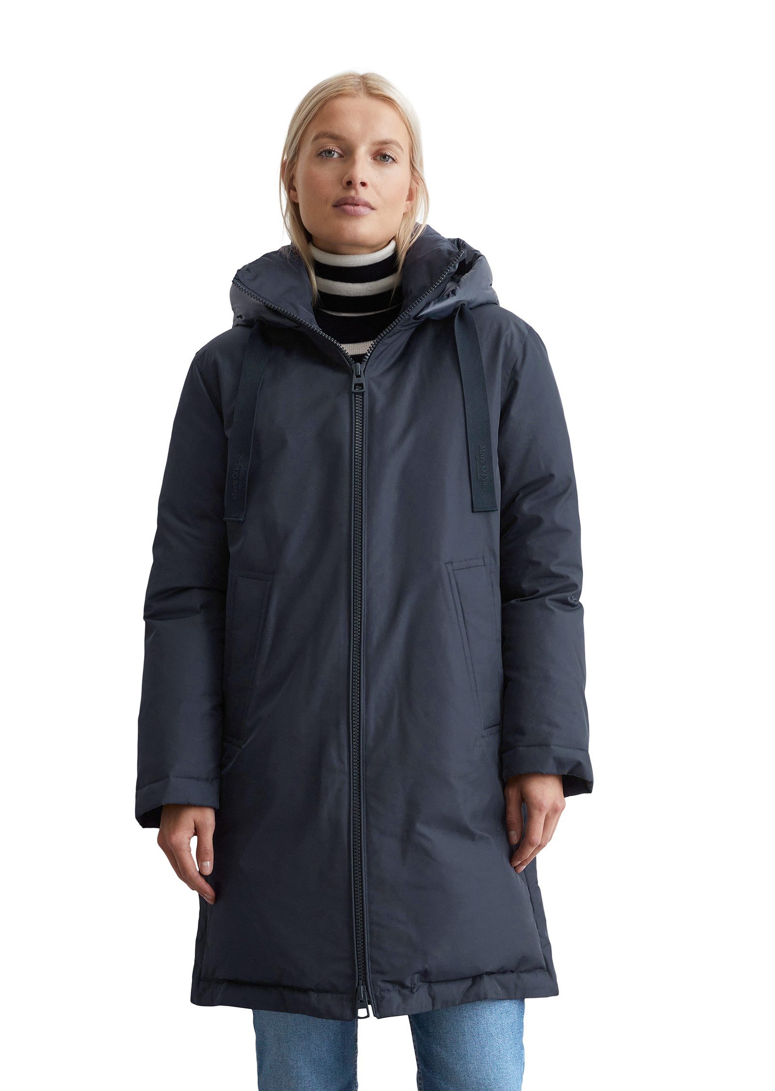 Marc O'Polo Wintermantel aus recyceltem Polyester-Twill