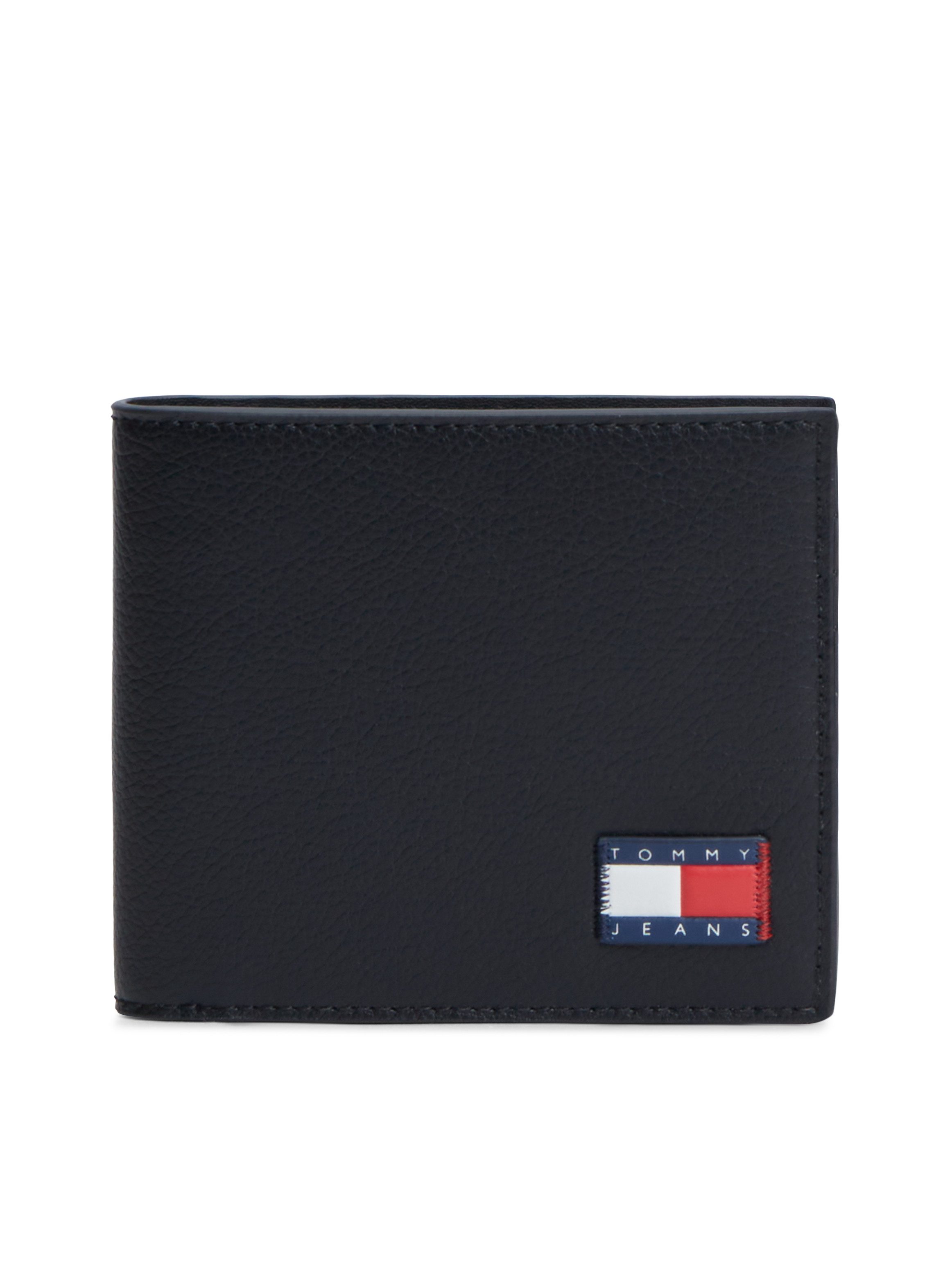 Tommy Jeans Geldbörse TJM HERITAGE LEATHER CC WALLET, Unisex Geldbeutel, Portemonnaie mit Logo-Aufnäher