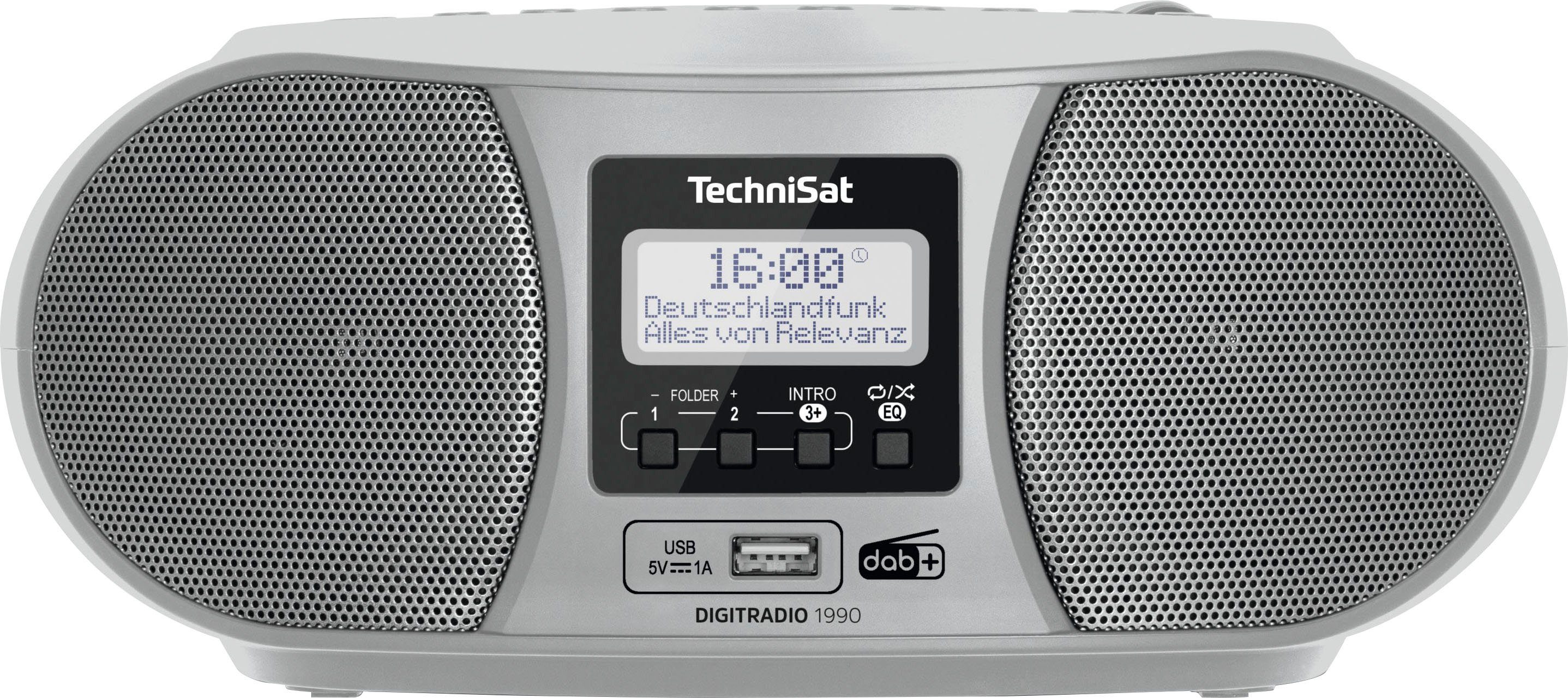 TechniSat DIGITRADIO 1990 Digitalradio (DAB) (Digitalradio (DAB), UKW mit RDS, 3 W, CD-Player) silber