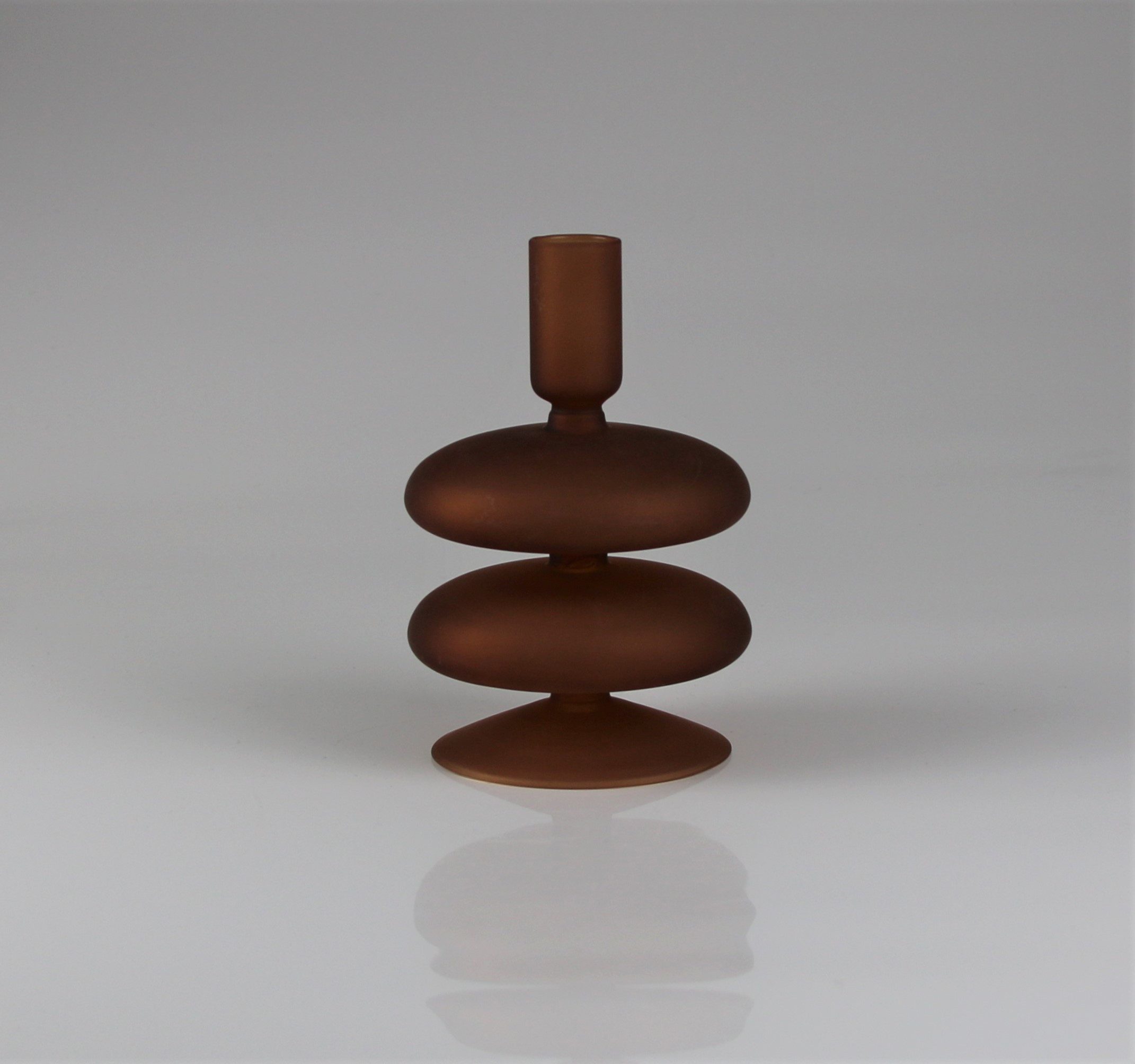 LeGer Home by Lena Gercke Kerzenständer aus Glas (Set, 2 St), ØxH: 10x16 cm, dunkelbraun