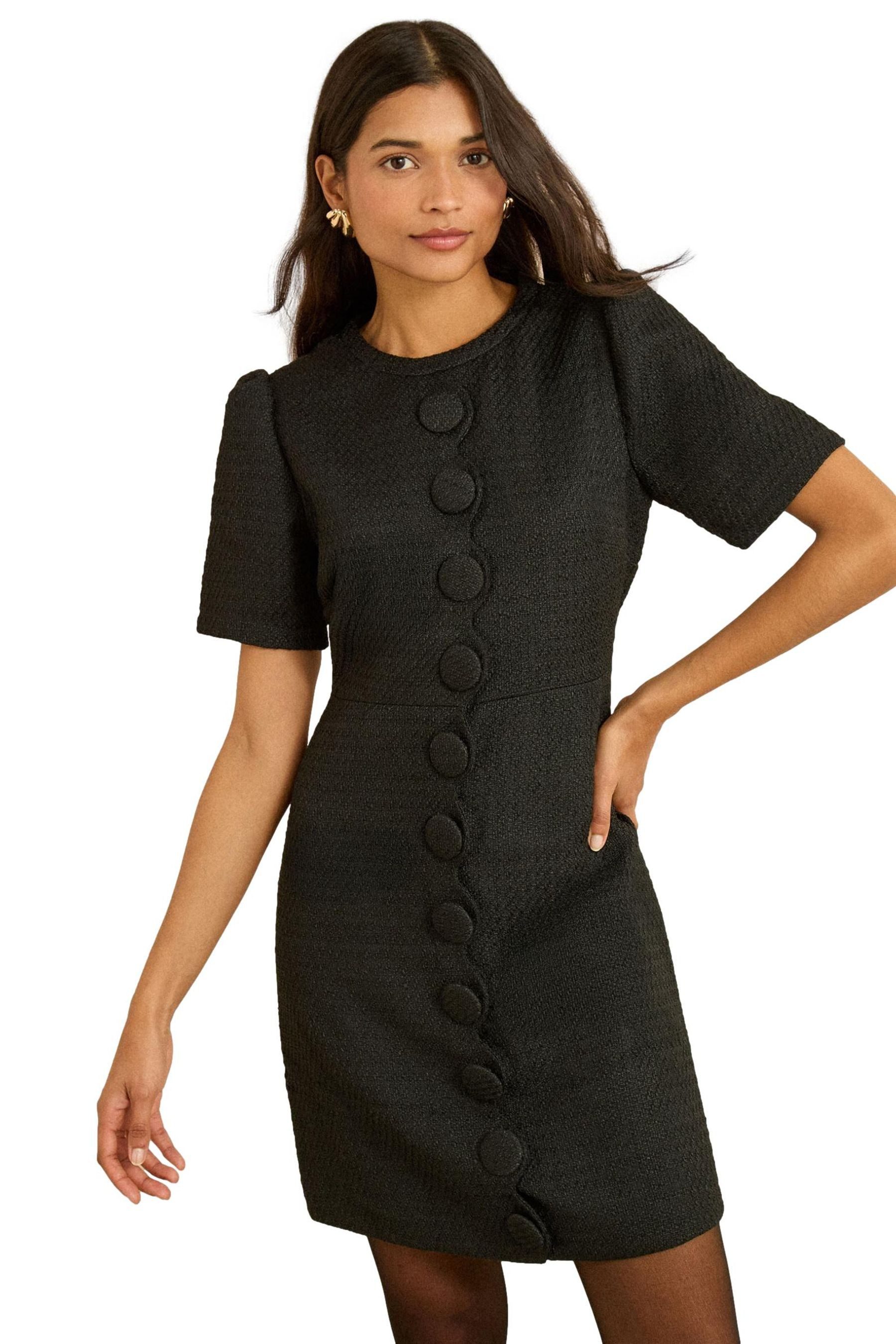 Love & Roses Minikleid Love & Roses Kurzarm-Minikleid mit Bogenkante (1-tlg)