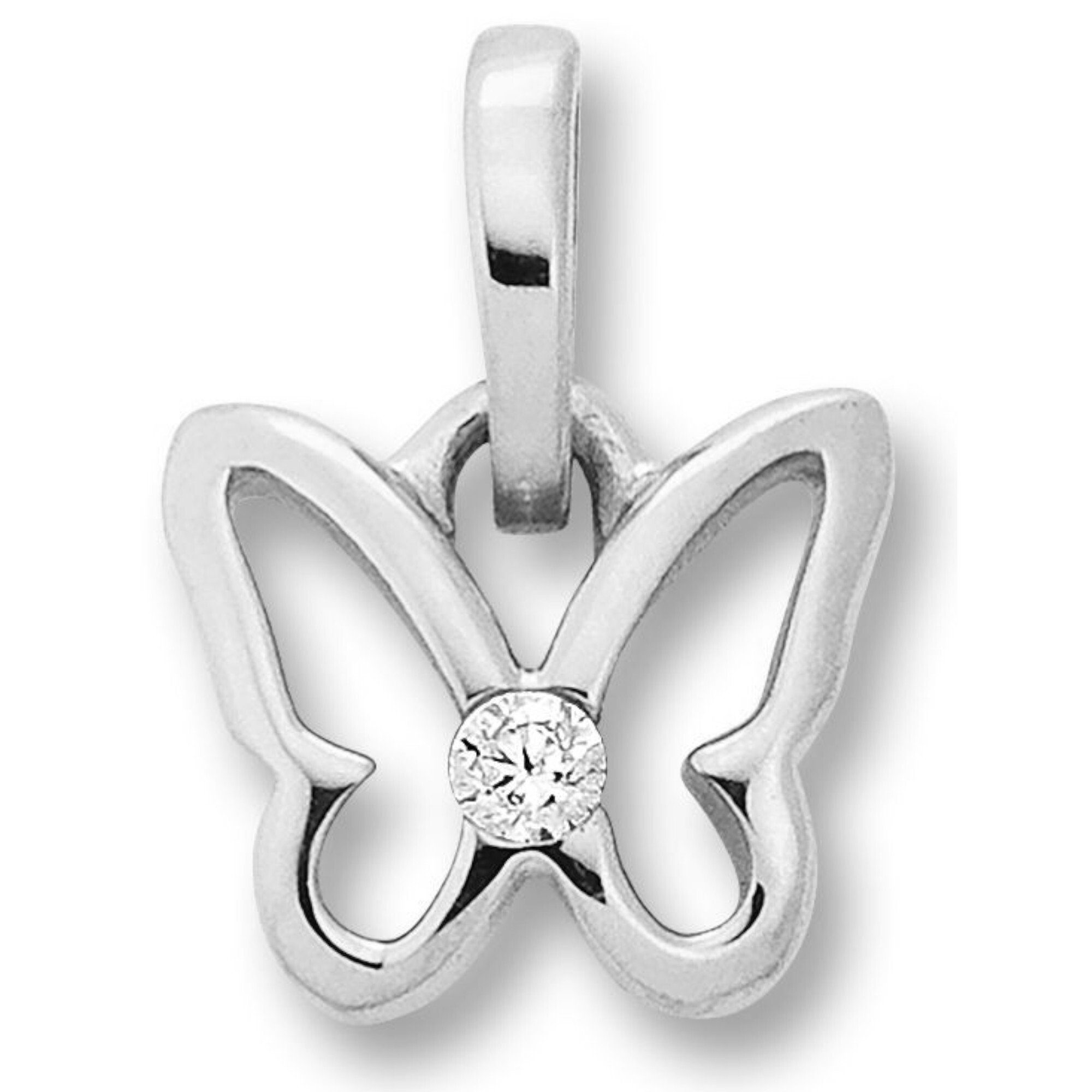 Schmetterling Kettenanhänger ONE Silber Silber, aus ELEMENT Damen Schmuck Zirkonia Schmetterling 925 Anhänger