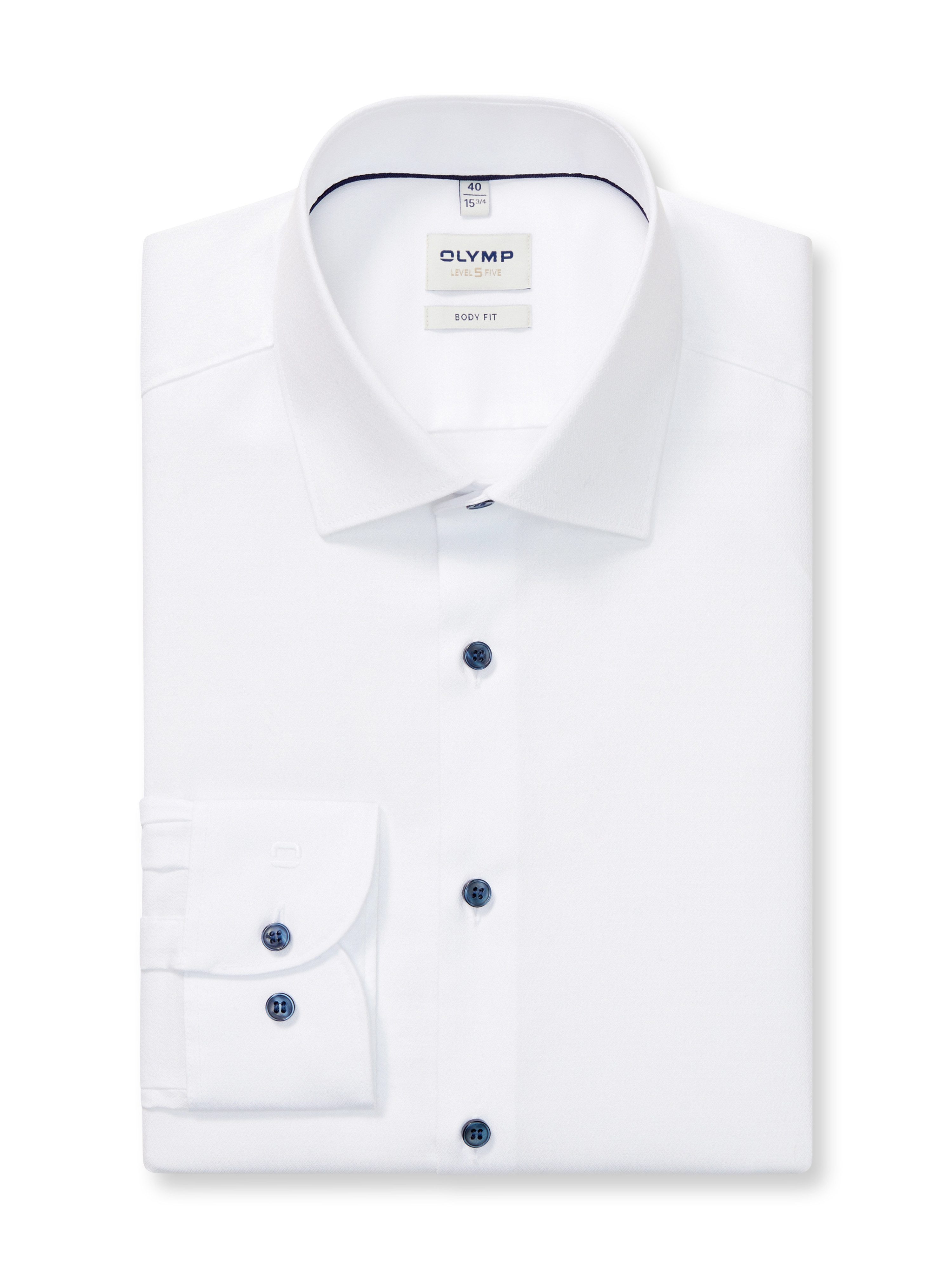 OLYMP Langarmhemd Level 5 body fit, New York Kentkragen, fein gemustert, Bu günstig online kaufen