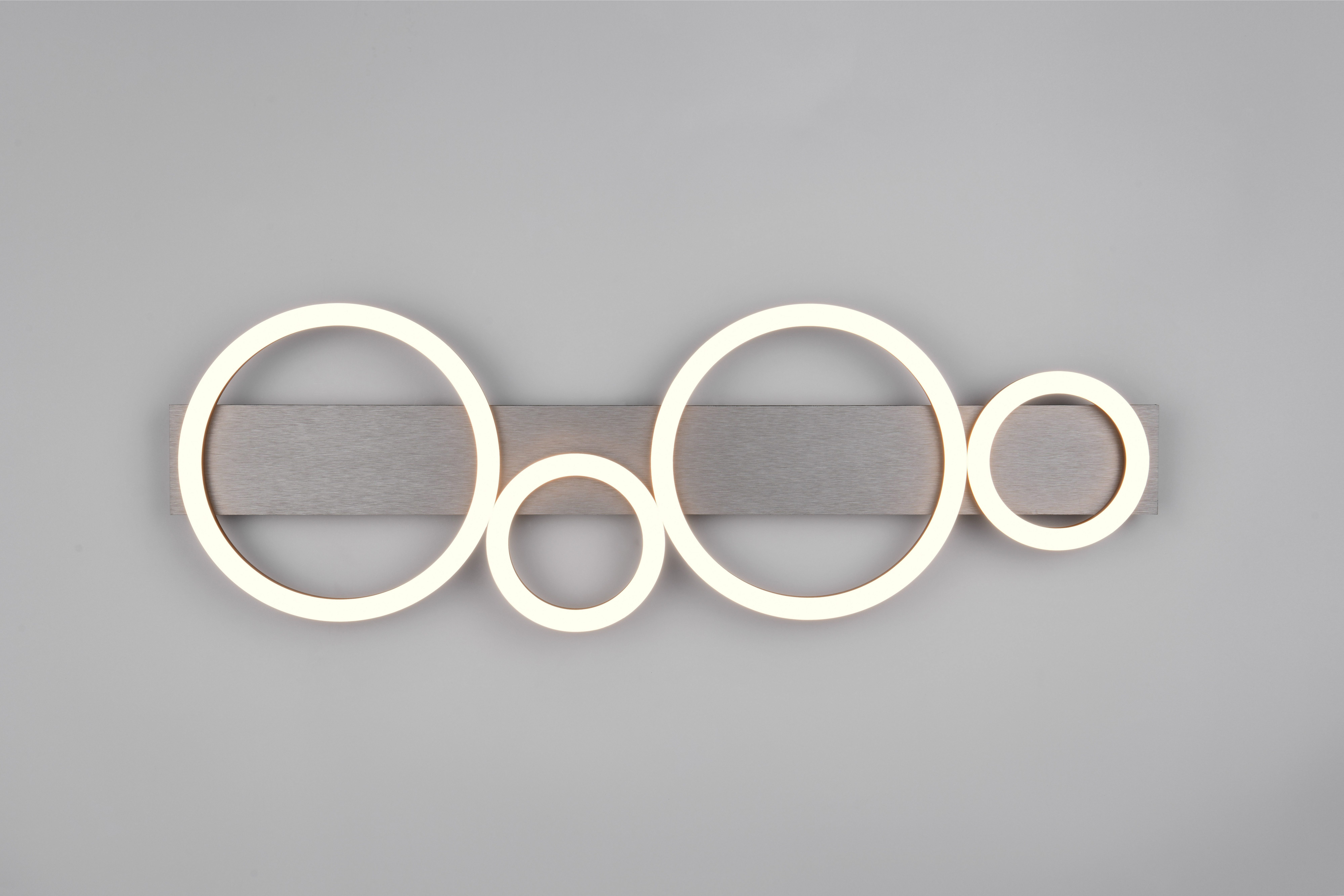 Reality Leuchten LED Deckenleuchte LUMOS, Deckenlampe mit LED Ringen, 26,5W 3100 Lumen 3000K warmweiß, LED fest integriert, Warmweiß, als Wandlampe oder Deckenlampe montierbar, B/H/T: 72 x 23 x 5,5 cm