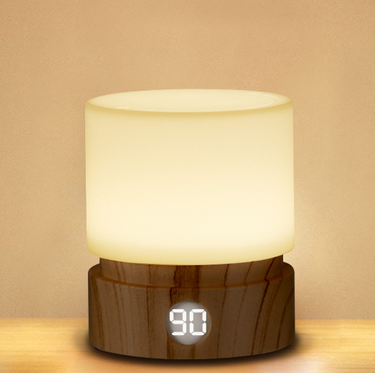 BlingBin LED Nachttischlampe Nachttischlampe mit Timer, Dimmbar Nachtlicht Kinder, Lampe Ohne Kabel, Zeitschaltuhr, Dimmer, LED