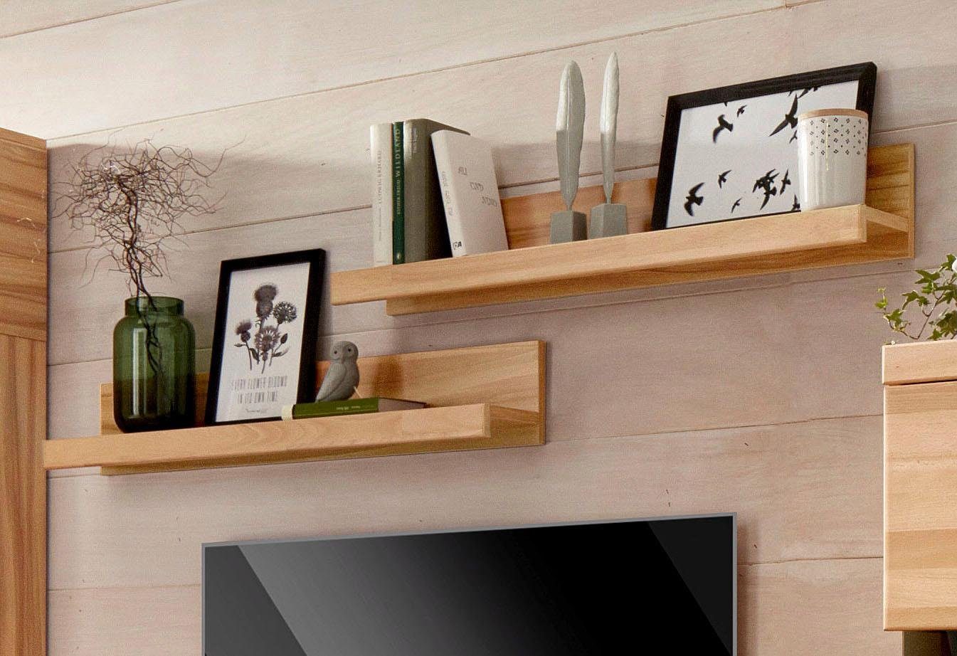 Home affaire Wandregal Ribe,2er Set,teilmassiv mit massiver Ablagefläche, B günstig online kaufen