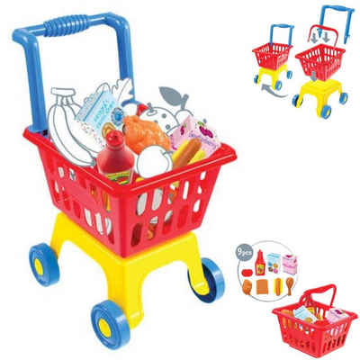 Mochtoys Spiel-Einkaufswagen »Spielzeug Einkaufswagen 12163«, Spiellebensmittel Einkaufskorb Kunststoff