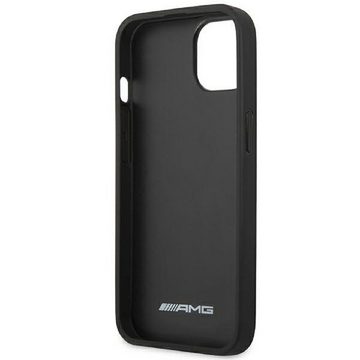 Mercedes Handyhülle Case AMG Echtleder Logo schwarz iPhone 14 6,1 Zoll, Kantenschutz