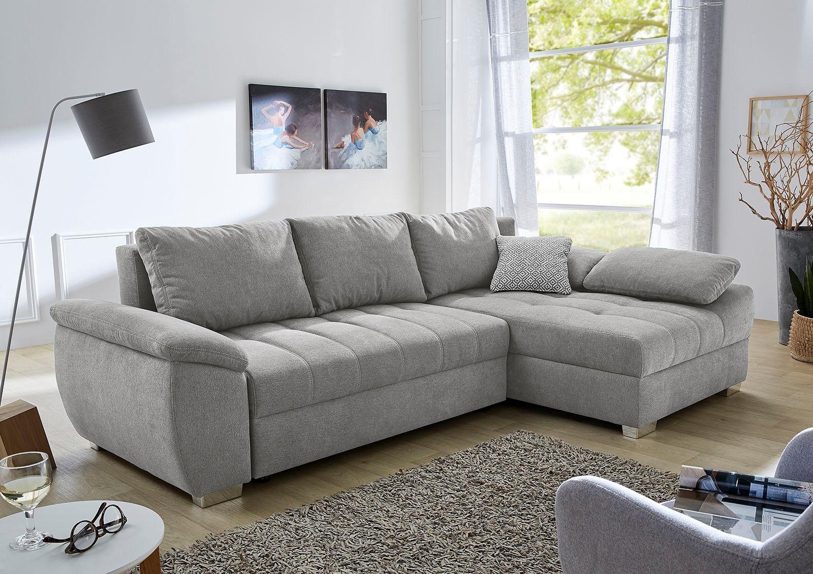 Jockenhöfer Gruppe Ecksofa Alster L-Form, B: 268 cm, mit Schlaffunktion, Bettkasten & Zierkissen