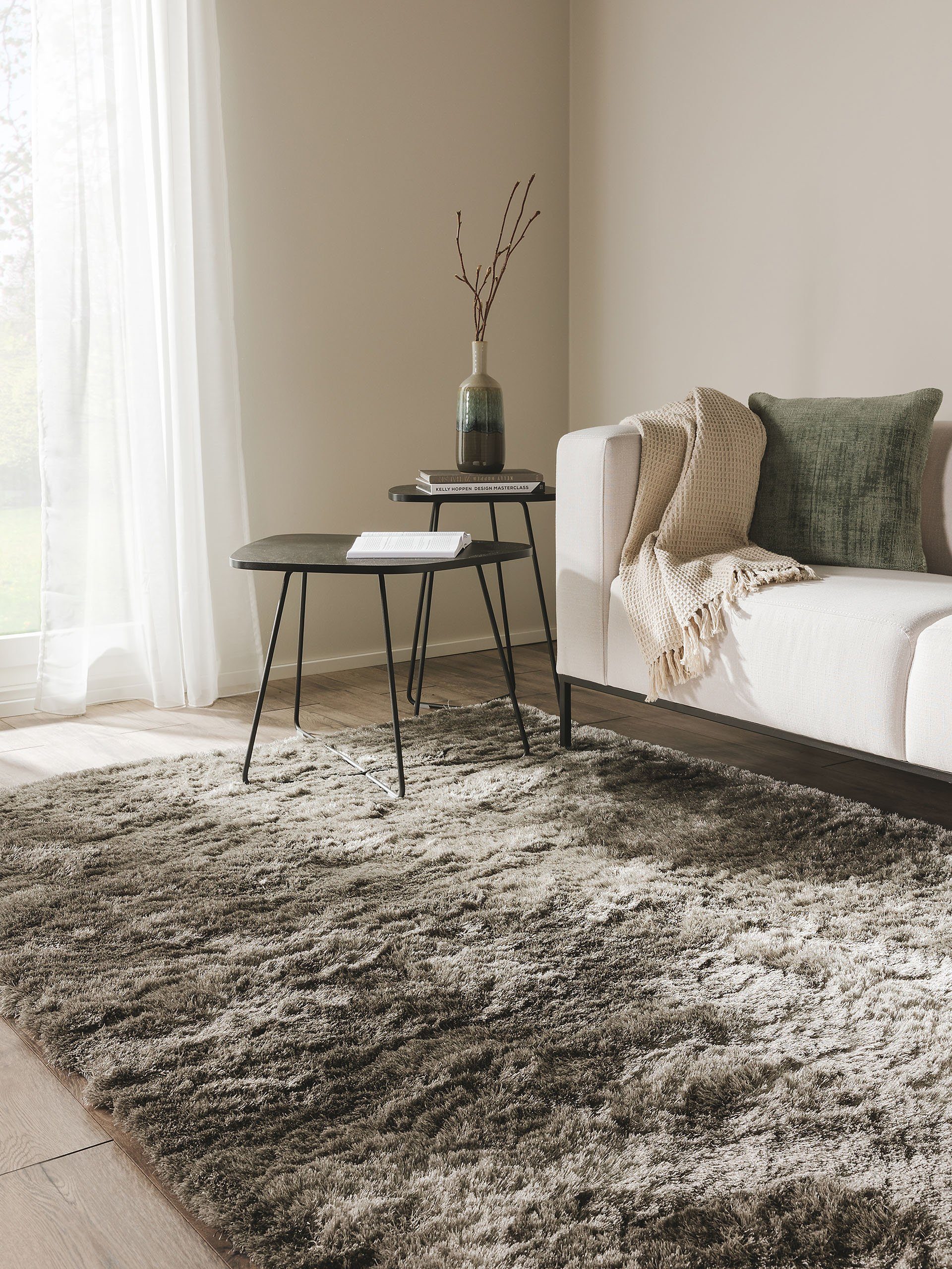 benuta Teppich Whisper, rechteckig, Höhe: 31 mm, Hochflorteppich Wohnzimmer günstig online kaufen