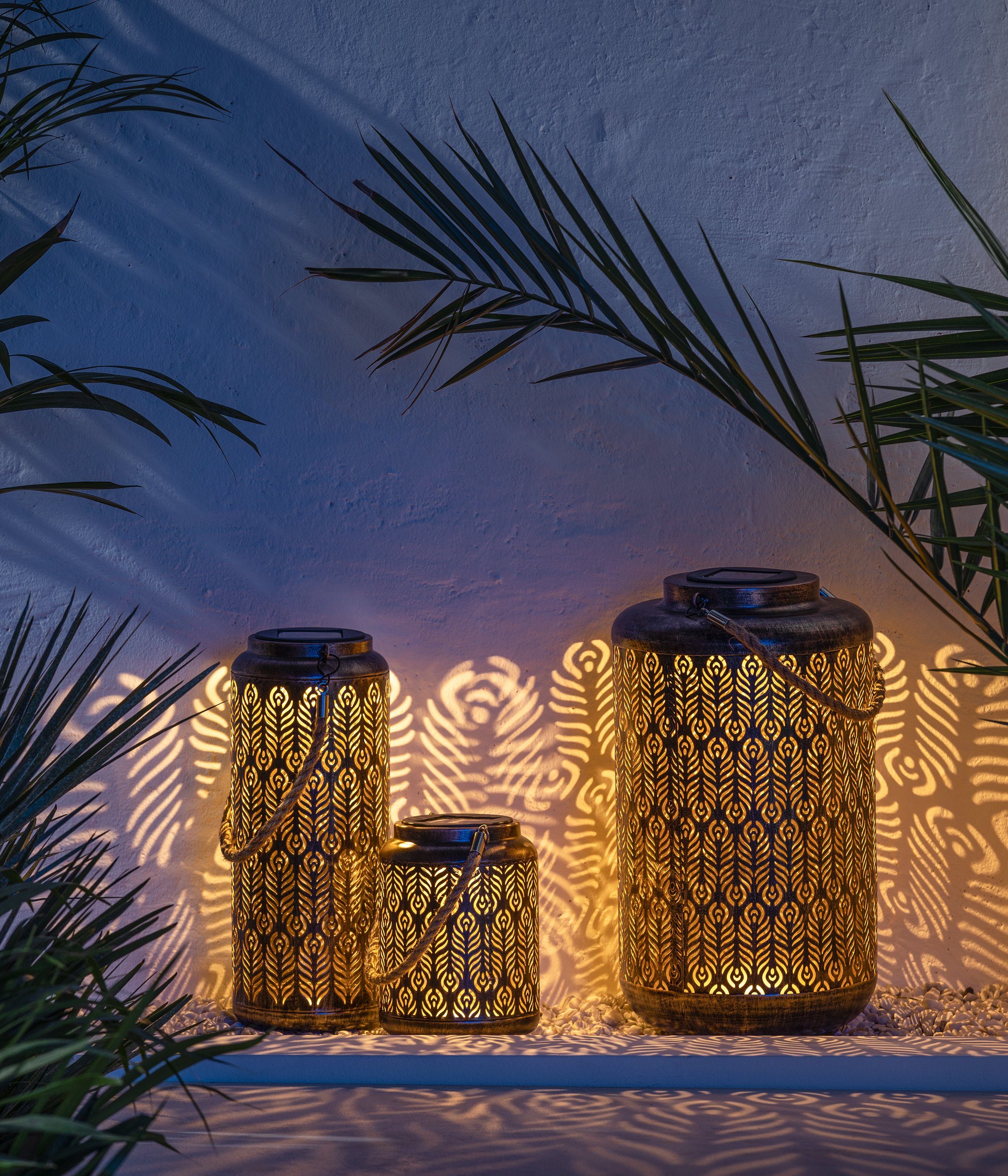 Dehner LED Solarleuchte Chiara, warmweiß, Metall/Kunststoff, günstig online kaufen
