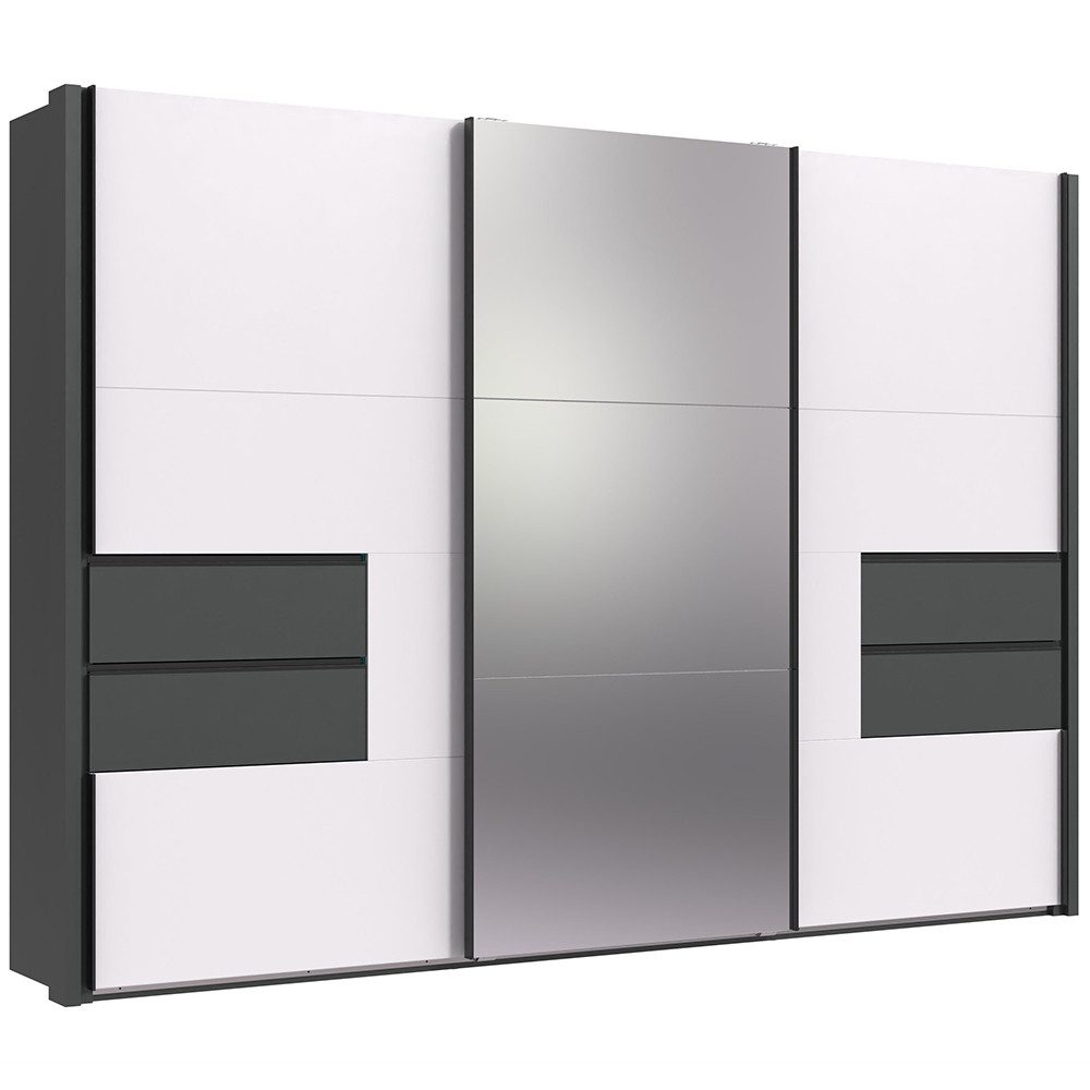 Lomadox Kleiderschrank PORTOFINO-43 Schwebetürenschrank Schlafzimmerschrank Schrank 312cm breit in weiß