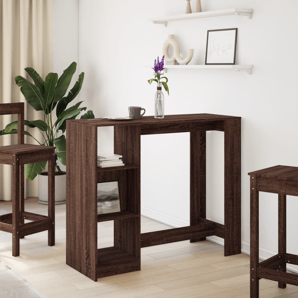 vidaXL Esstisch Bartisch mit Regal Braun günstig online kaufen