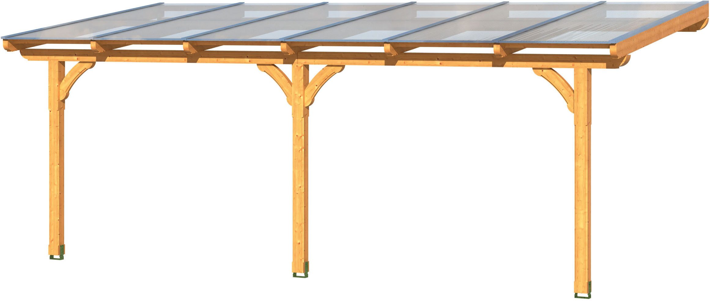 Skanholz Terrassendach Rimini, BxT: 648x350 cm, Bedachung Doppelstegplatten, Douglasie