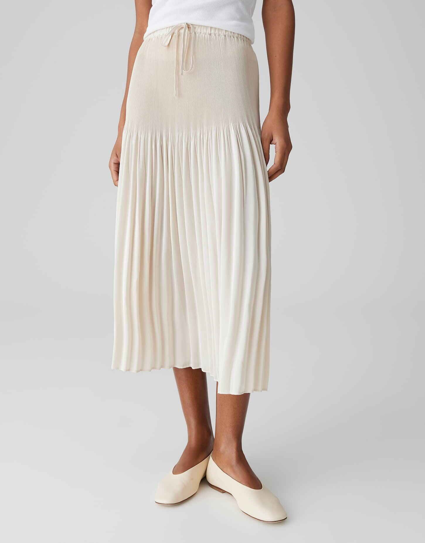 OPUS Plisseerock Ribane french mit Komfortbund in Midilänge