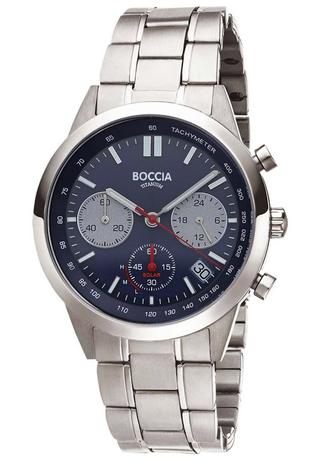 Boccia Chronograph Solar Chronograph Titan Blau