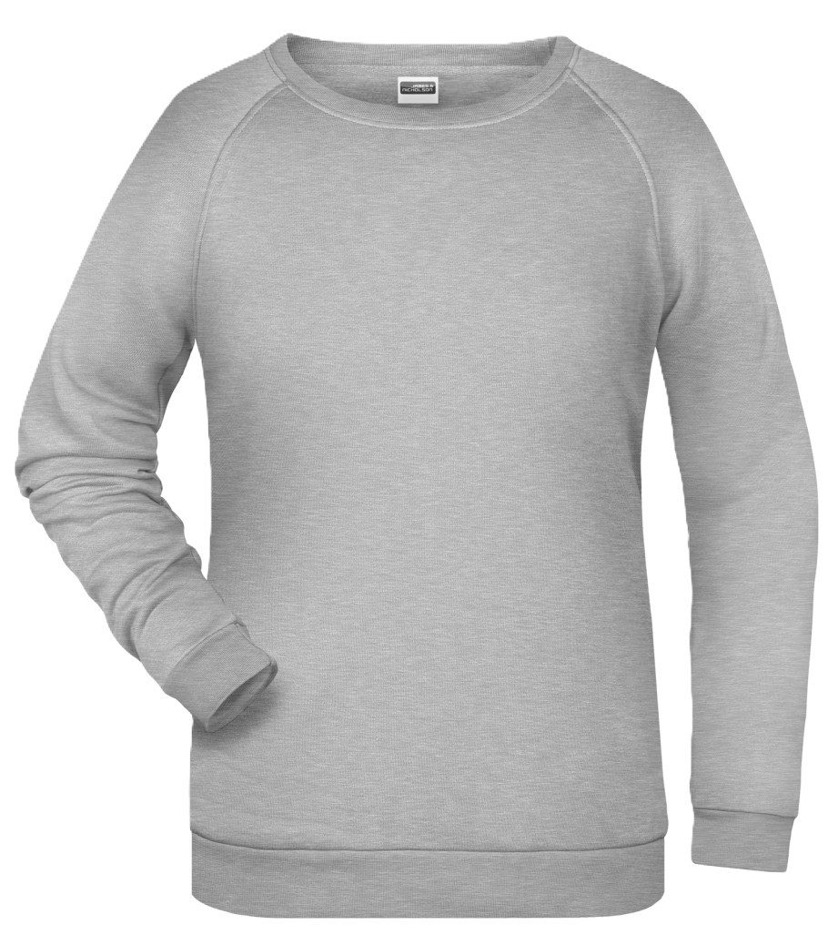 James & Nicholson Sweatshirt Leicht tailliertes Damen Sweatshirt mit Raglan Schnitt JN793 angeraute Innenseite