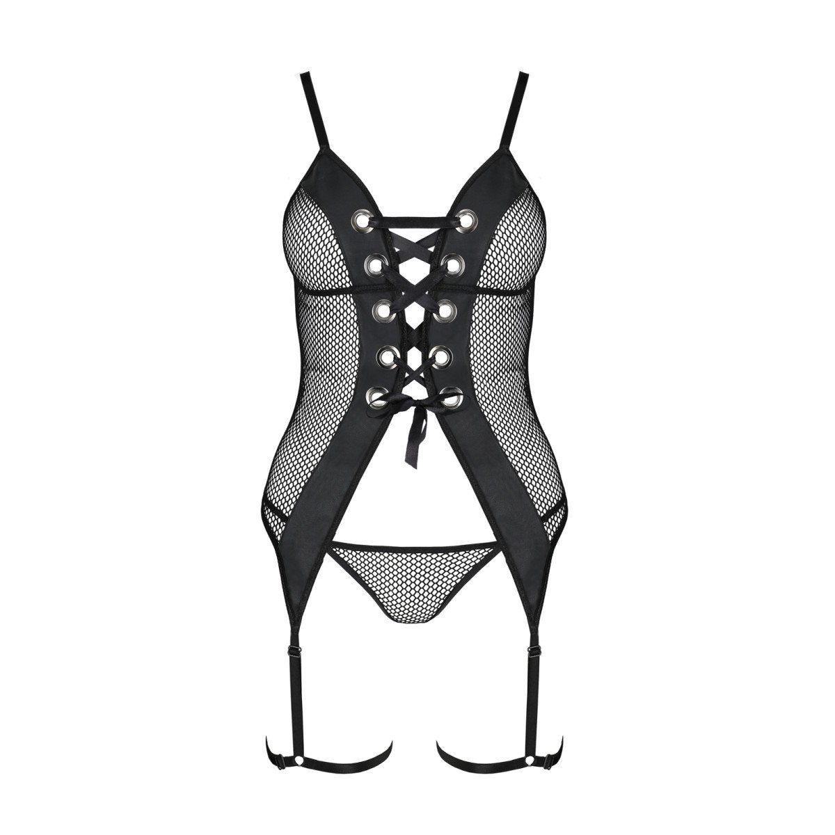Passion-Exklusiv Corsage Beth (L/XL,S/M,XXL) corset thong PE & black 