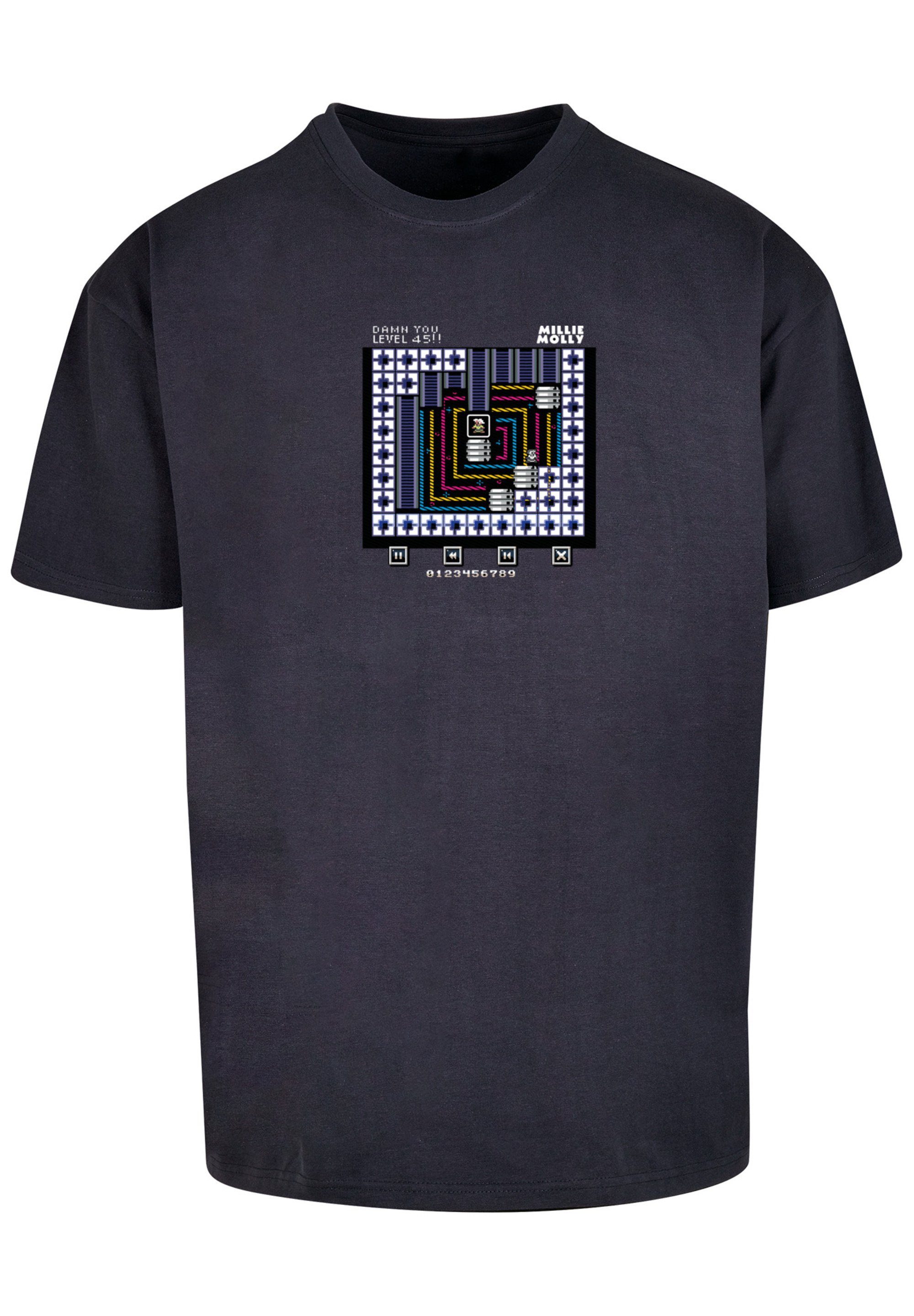 Retro Level Mollie T-Shirt SEVENSQUARED 45 Millie Gaming F4NT4STIC C64 navy Print