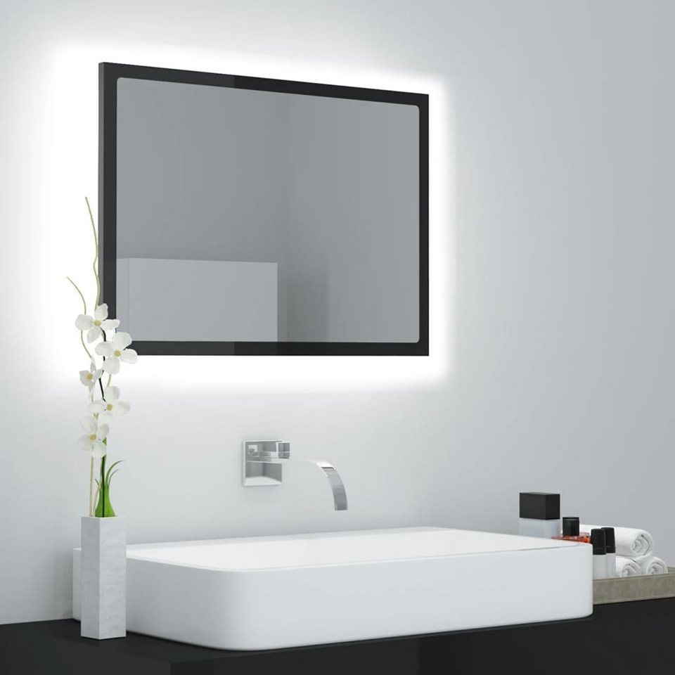 vidaXL Badezimmerspiegelschrank LED-Badspiegel Hochglanz-Grau 60x8,5x37 cm  Acryl (1-St)