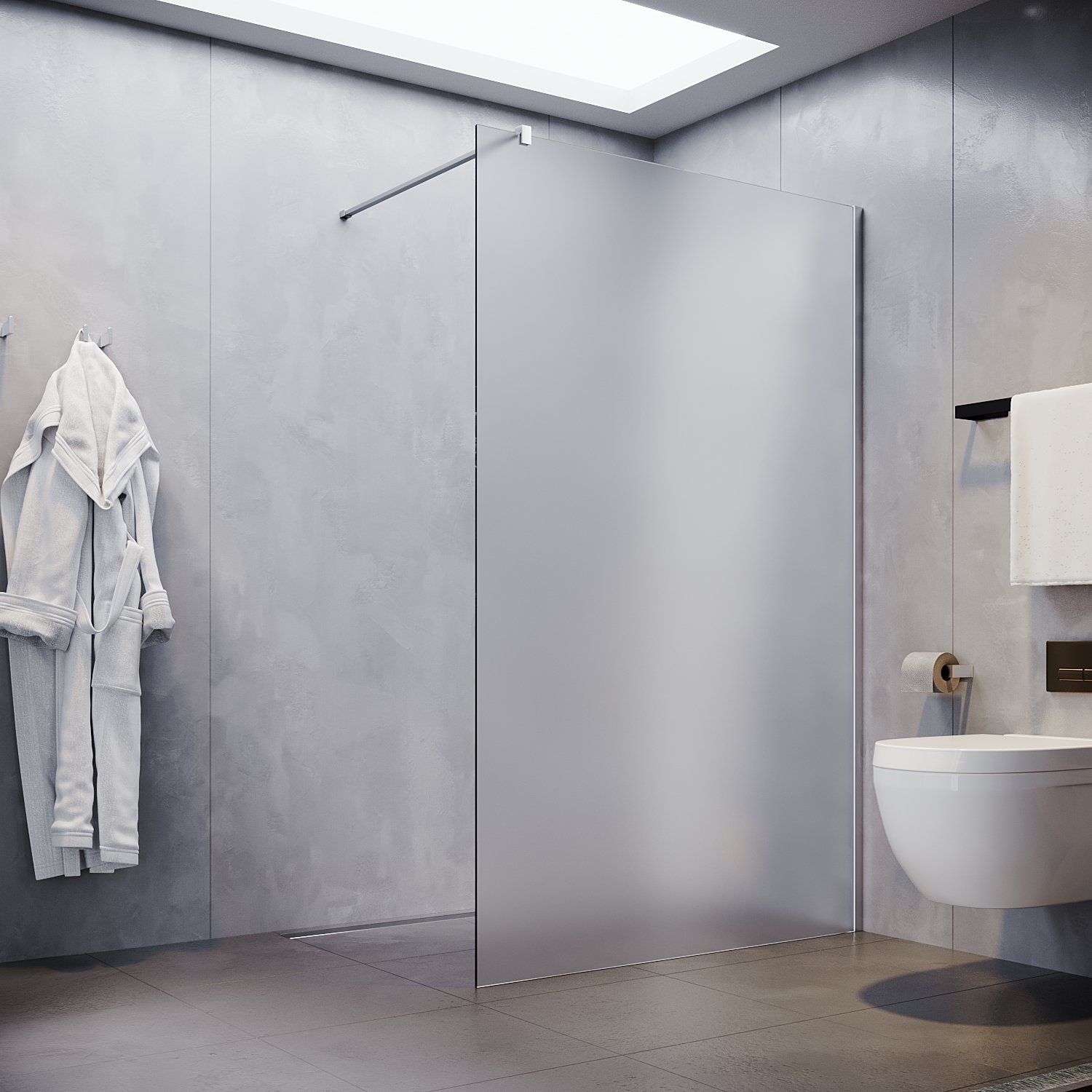 SONNI Walk-in-Dusche Walk-In Dusche,Vollsatiniert/ Teilsatiniert Glas,80-14 günstig online kaufen