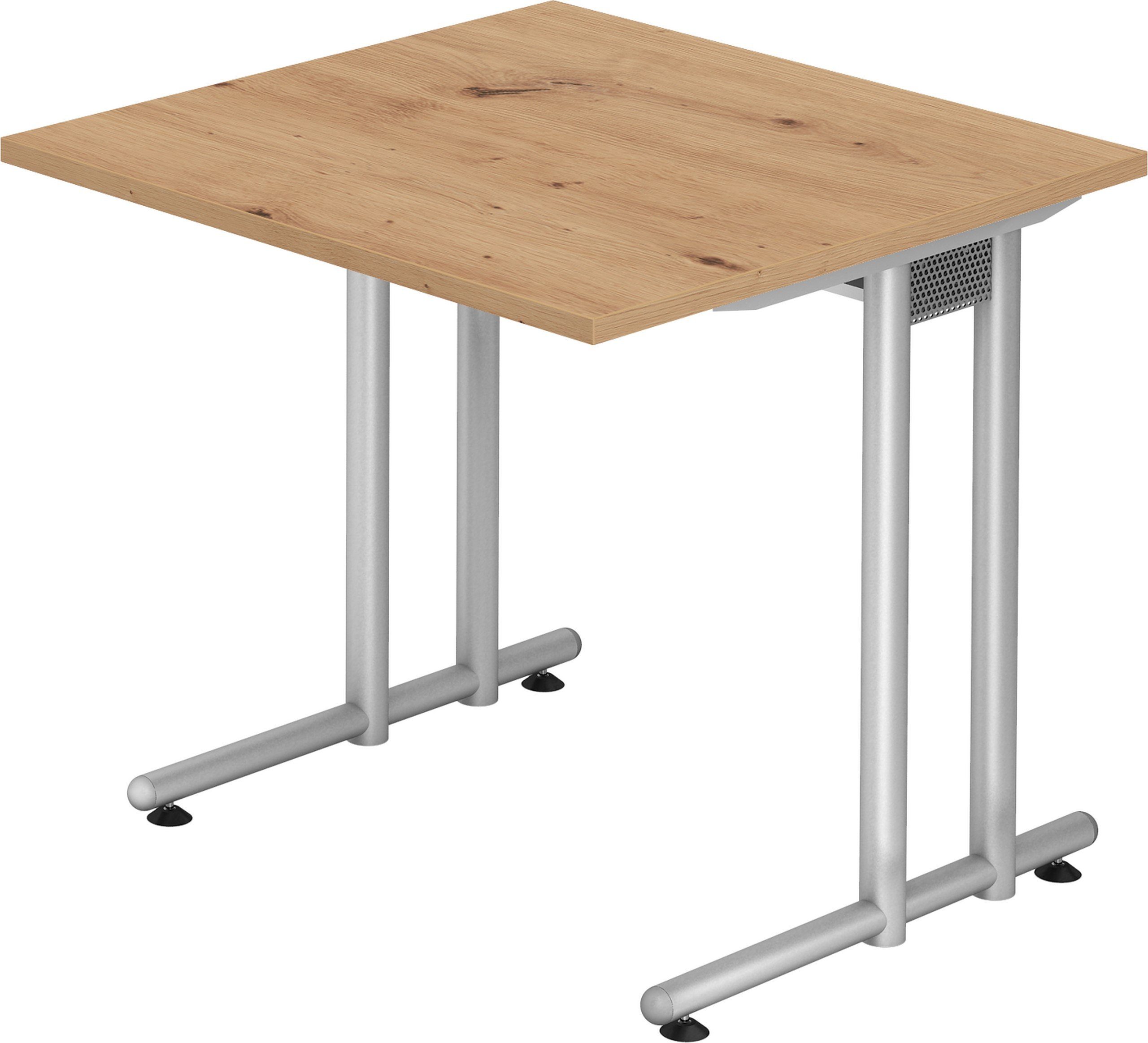 bümö Schreibtisch Schreibtisch Serie-N, Quadrat: cm Asteiche 80 x - Dekor: 80