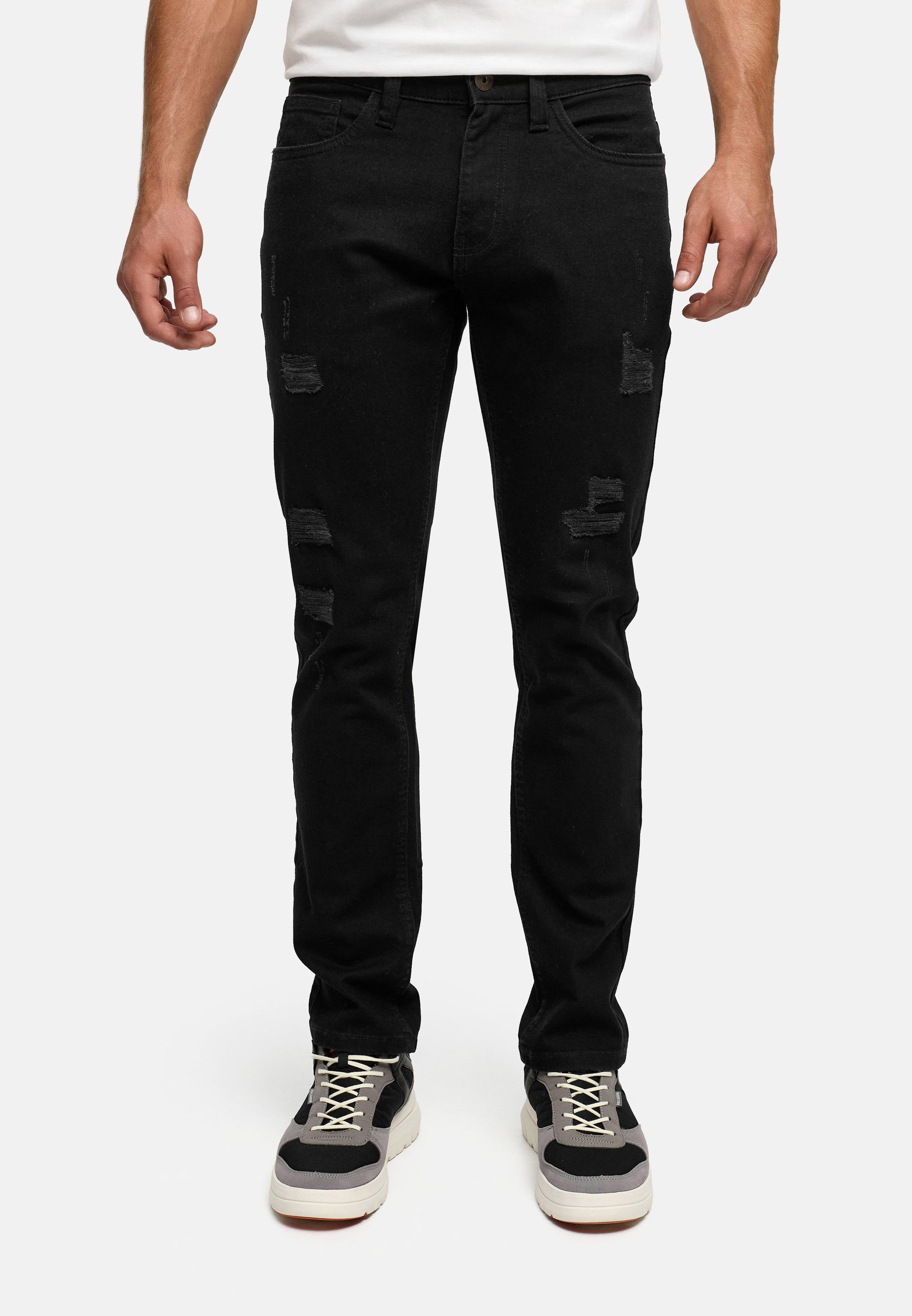 INDICODE Regular-fit-Jeans Herren INPlum Jeanshose Destroyed mit Stretch – Bild 3 von 5