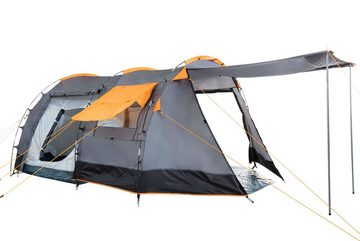 CampFeuer Kuppelzelt Zelt Super+ für 4 Personen, Grau / Schwarz, 3000 mm Wassersäule, Personen: 4