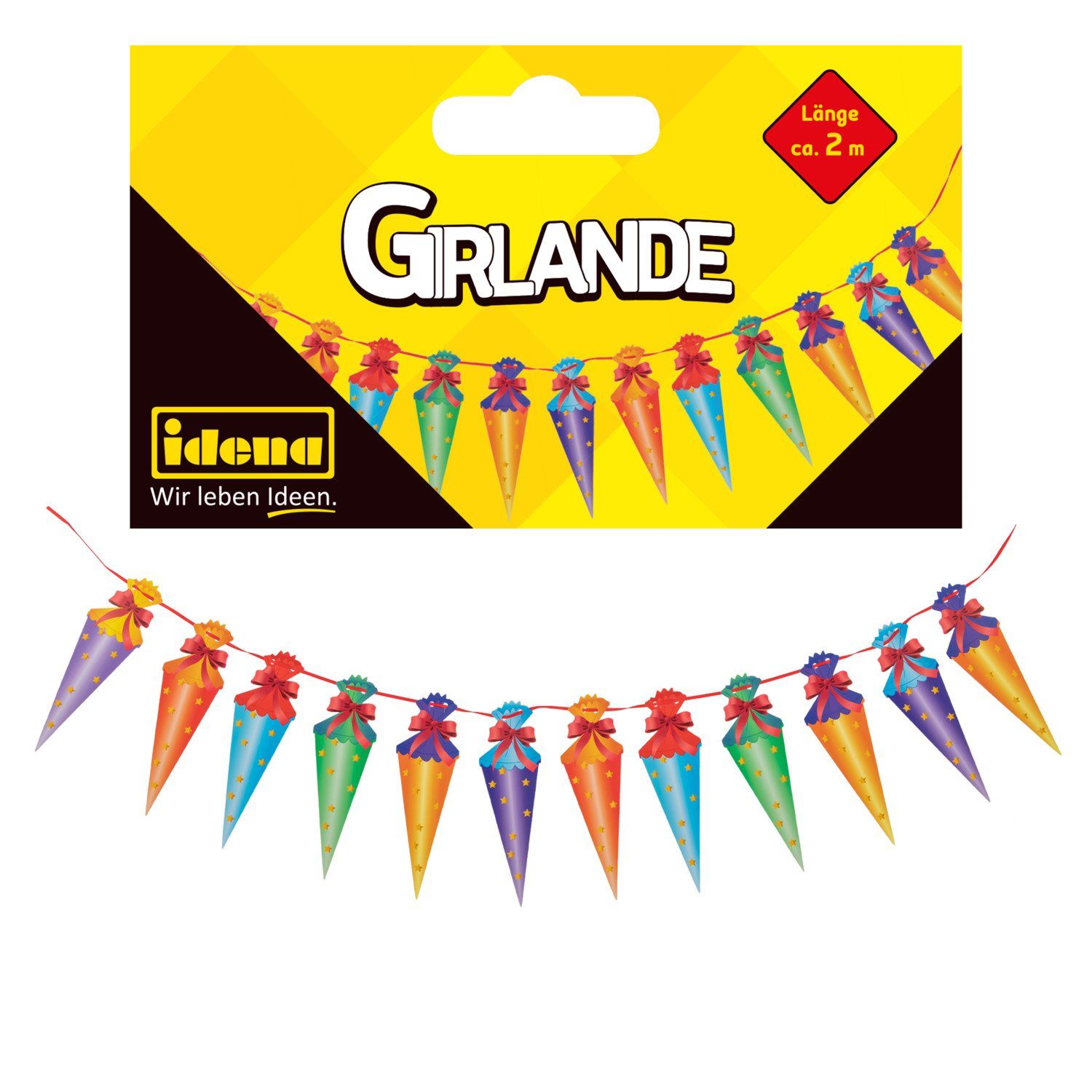 Idena Girlande Idena Girlande Schulstart 12 Schultüten FSC-Mix