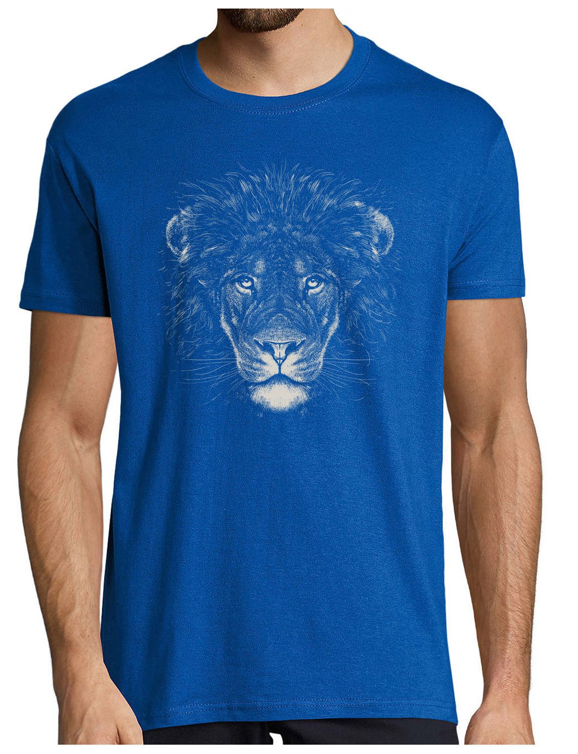 T-Shirt Herren Print Shirt - Majestätischer Löwenprint