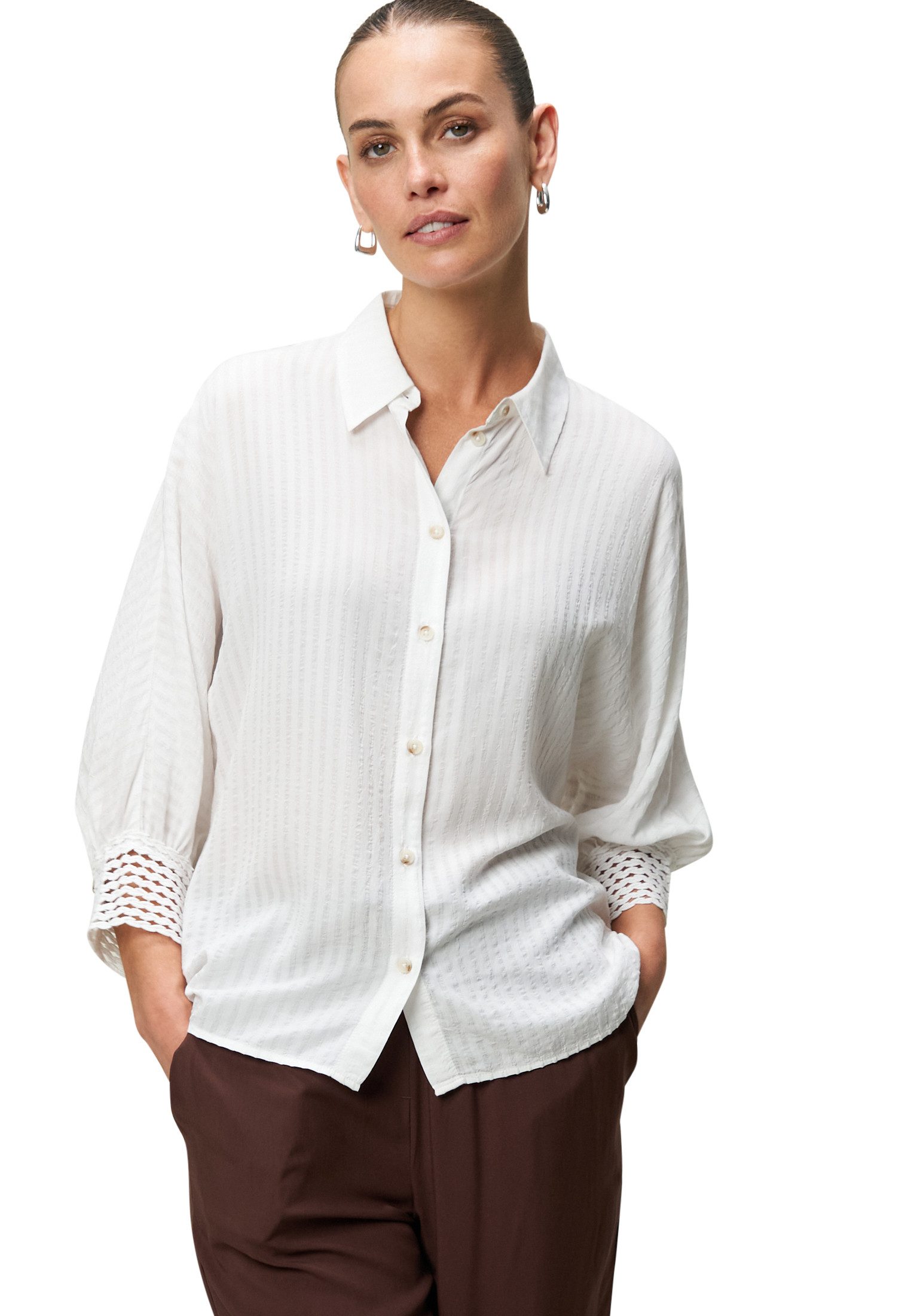 Klassische Bluse zero Bluse mit Fledermausärmeln