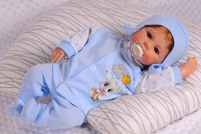 La Bortini Langarmshirt & Hose Baby Anzug 3Tlg Hemdchen Hose Mütze Set 44 50 56 62 68 74 Erstlingsausstattung aus reiner Baumwolle