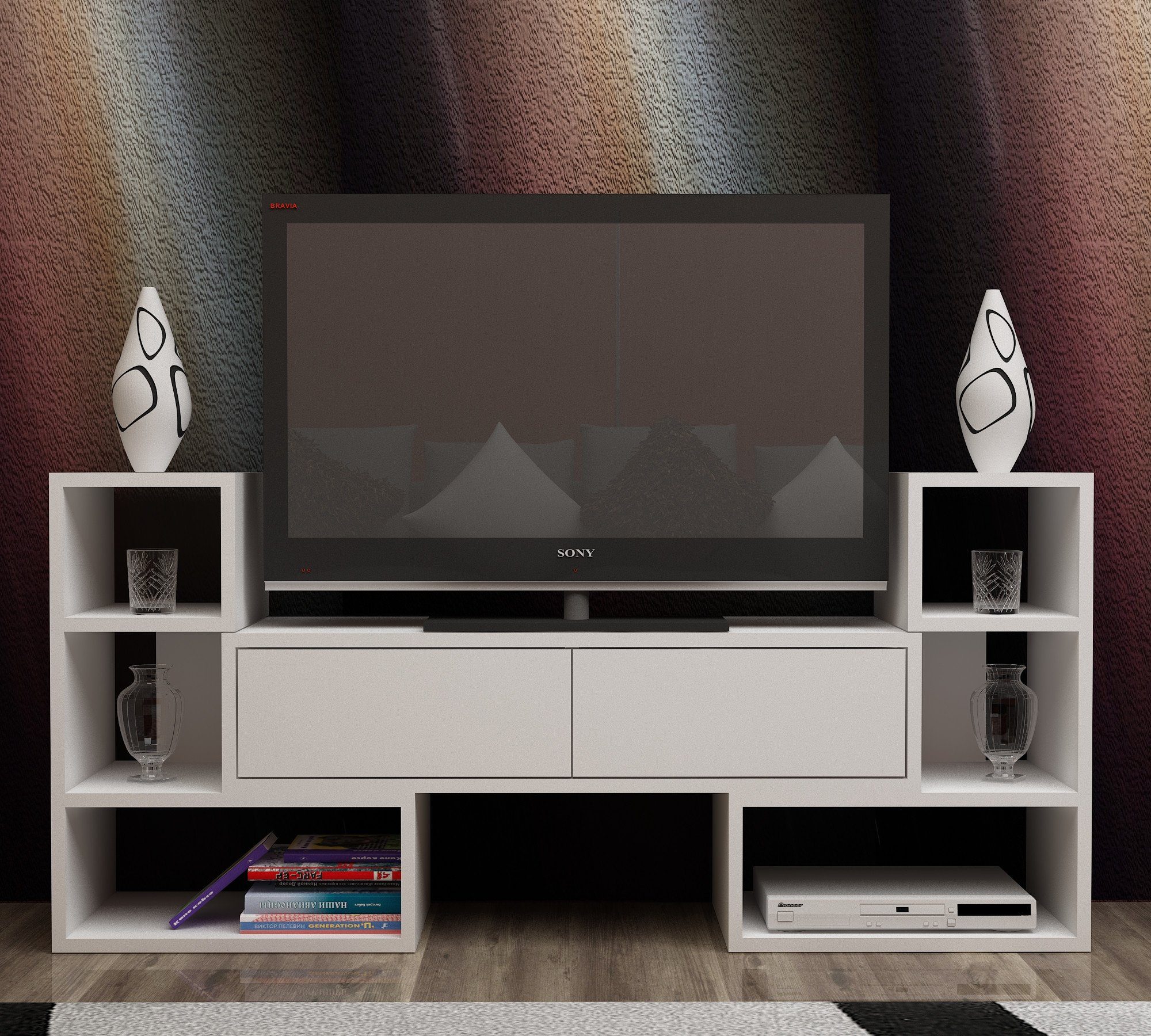 Skye Decor TV-Schrank Schränke, 62x180x29,5 cm, 100% Melaminbeschichtete Partikelplatte | TV-Schränke