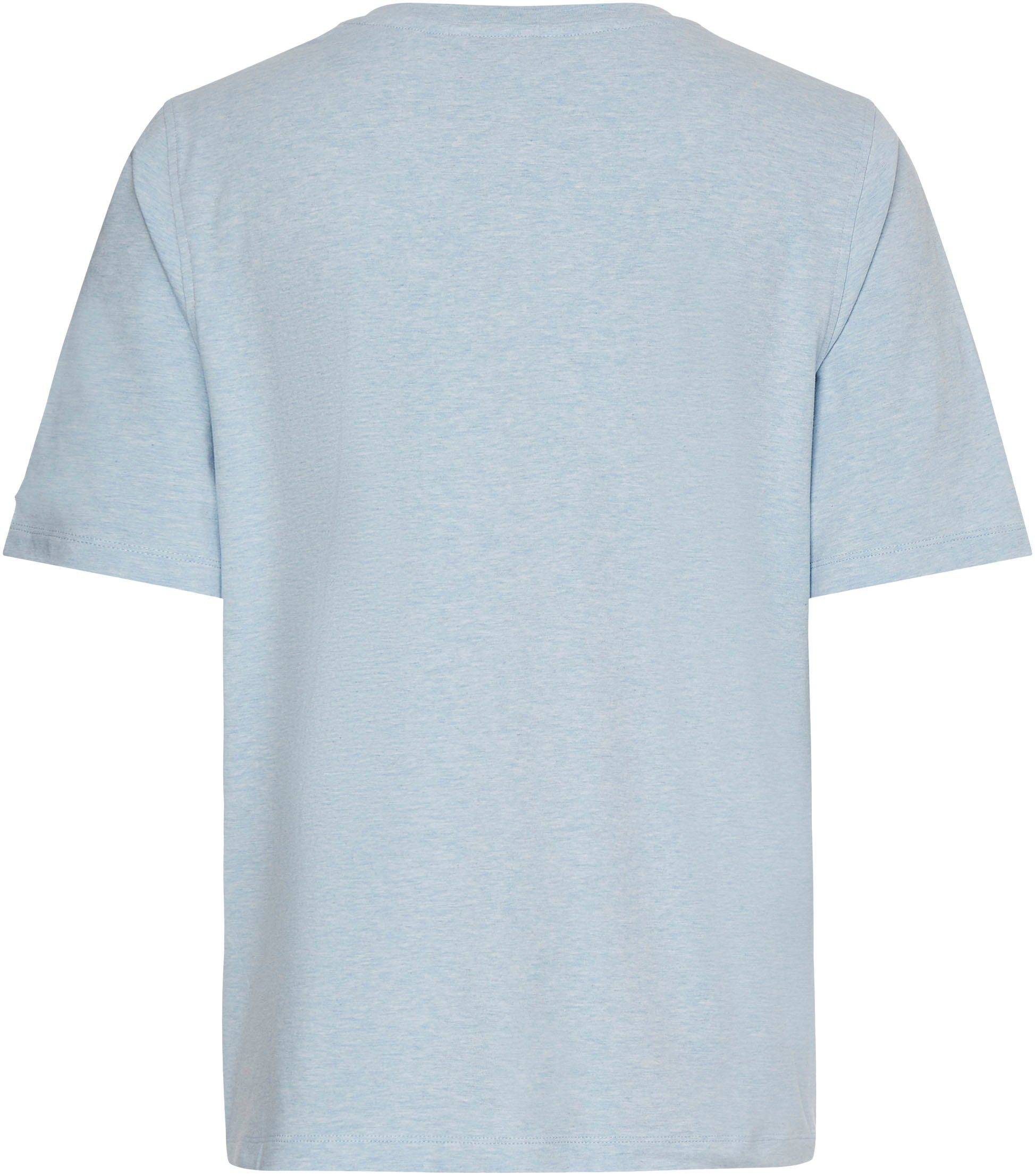 C-NK Breezy-Blue-Heather SS Markenlabel Tommy NYC T-Shirt mit Hilfiger ROUNDALL REG Hilfiger Tommy