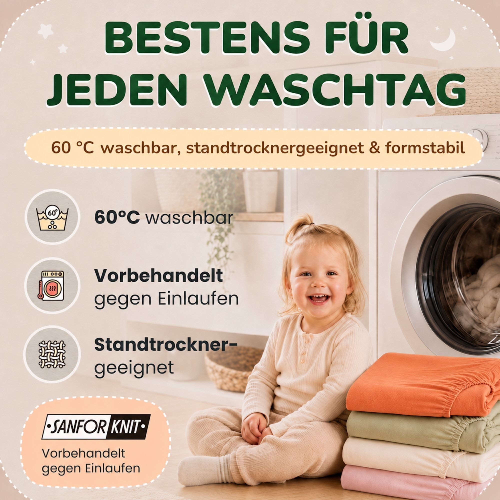 leevitex® Spannbettlaken in verschiedenen Größen und Farben, Jersey aus 100% Baumwolle, Jersey, Gummizug: rundum, (1 Stück), für Kinder- & Standardmatratzen, OE – Bild 4 von 5