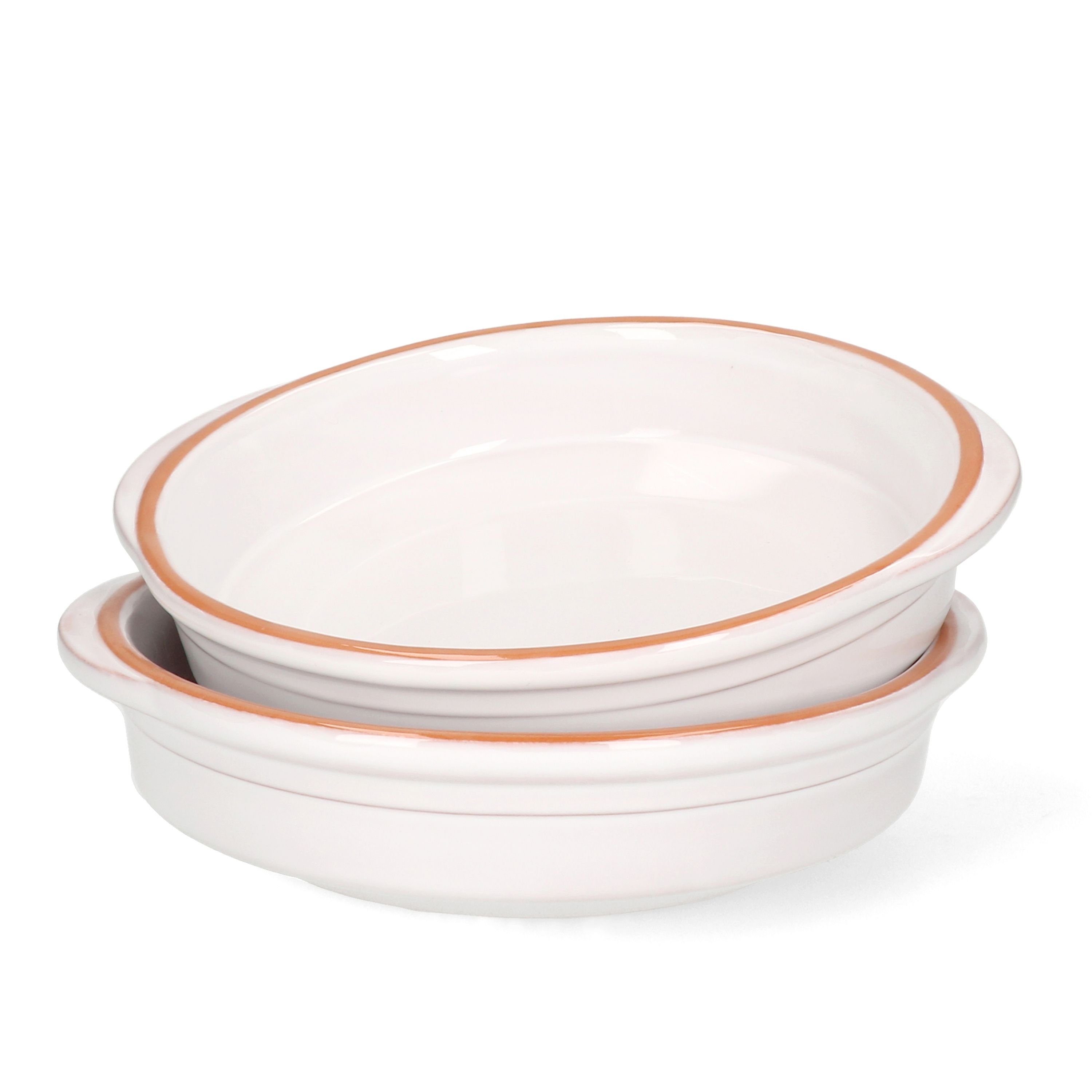 Tapas-Schale 2er Set Cazuela WEISS Ton-Schale Ille Ø 20cm Größe L Mittelalter