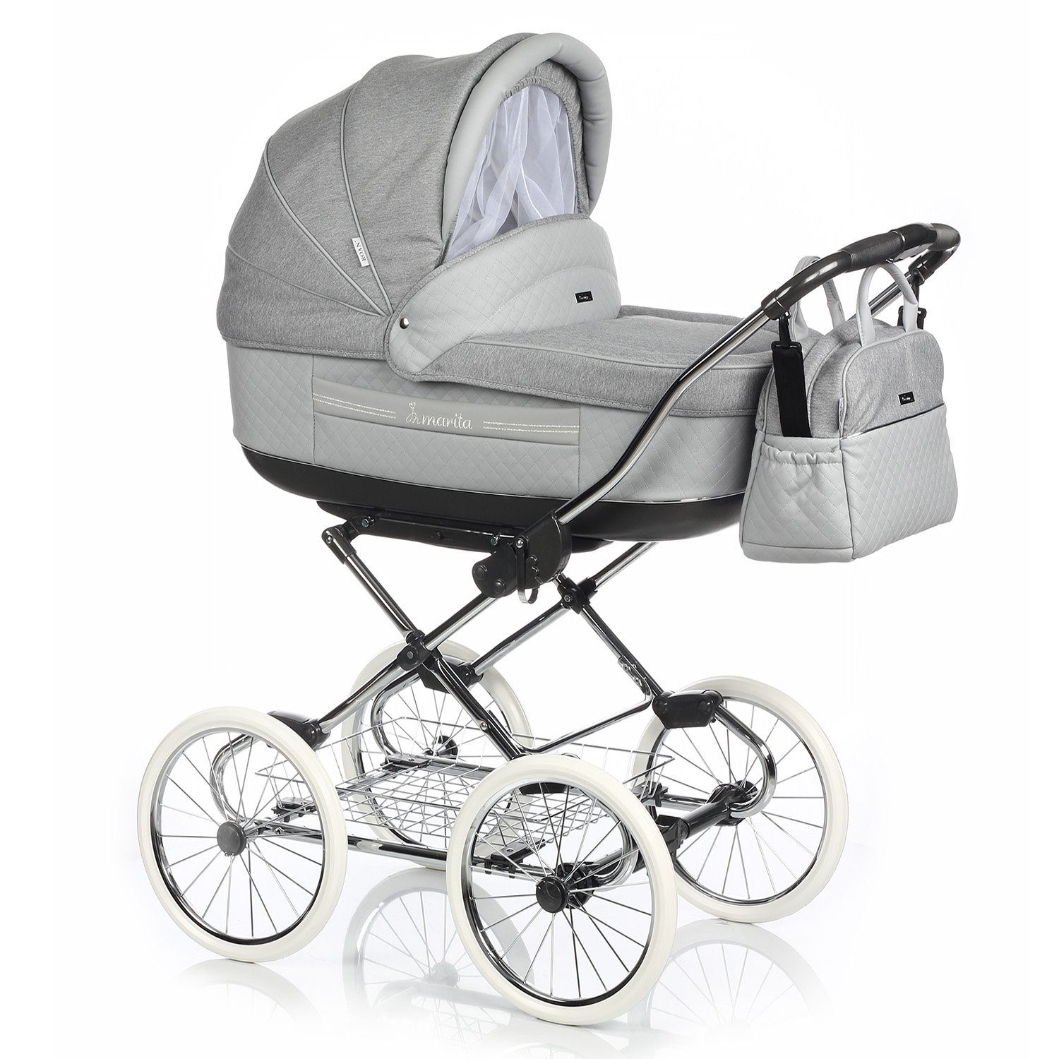 Roan - Teile Autositz Designs Kombi-Kinderwagen in (P-195) Marita in 1 4 3 inkl. 13 - Grau