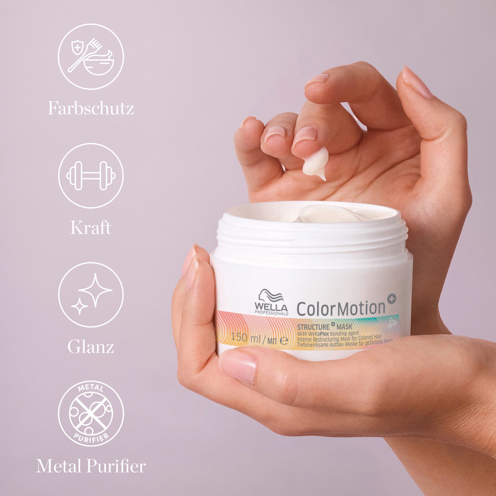 Wella Professionals Haarmaske COLOR MOTION+ STRUCTURE MASKE, für farbbehandeltes Haar, strahlender Glanz, kräftigeres Haar