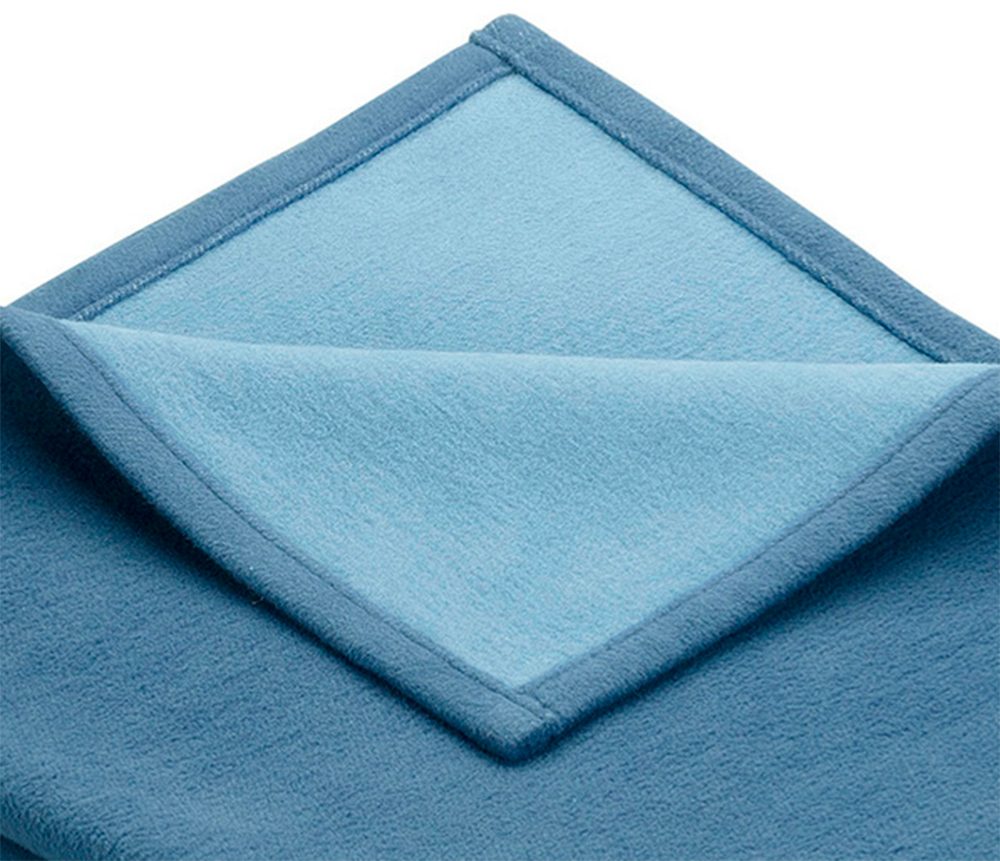 blau/hellblau Farben Pur, Cotton in IBENA, Wohndecke trendigen