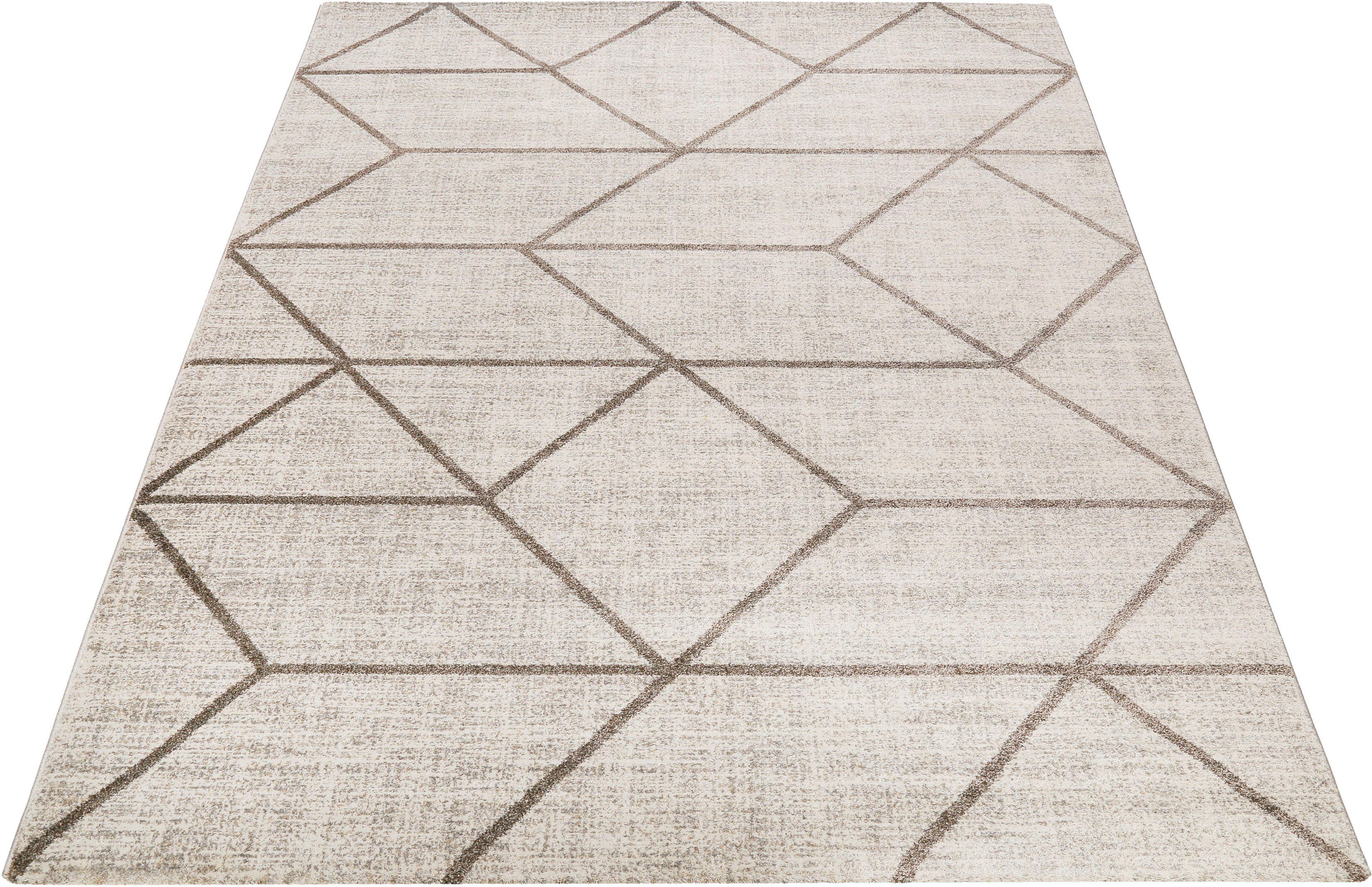 Wecon home Teppich Bossa Lounge, rechteckig, Höhe: 10 mm, 3D-Design, Kurzflor, Wohnzimmer