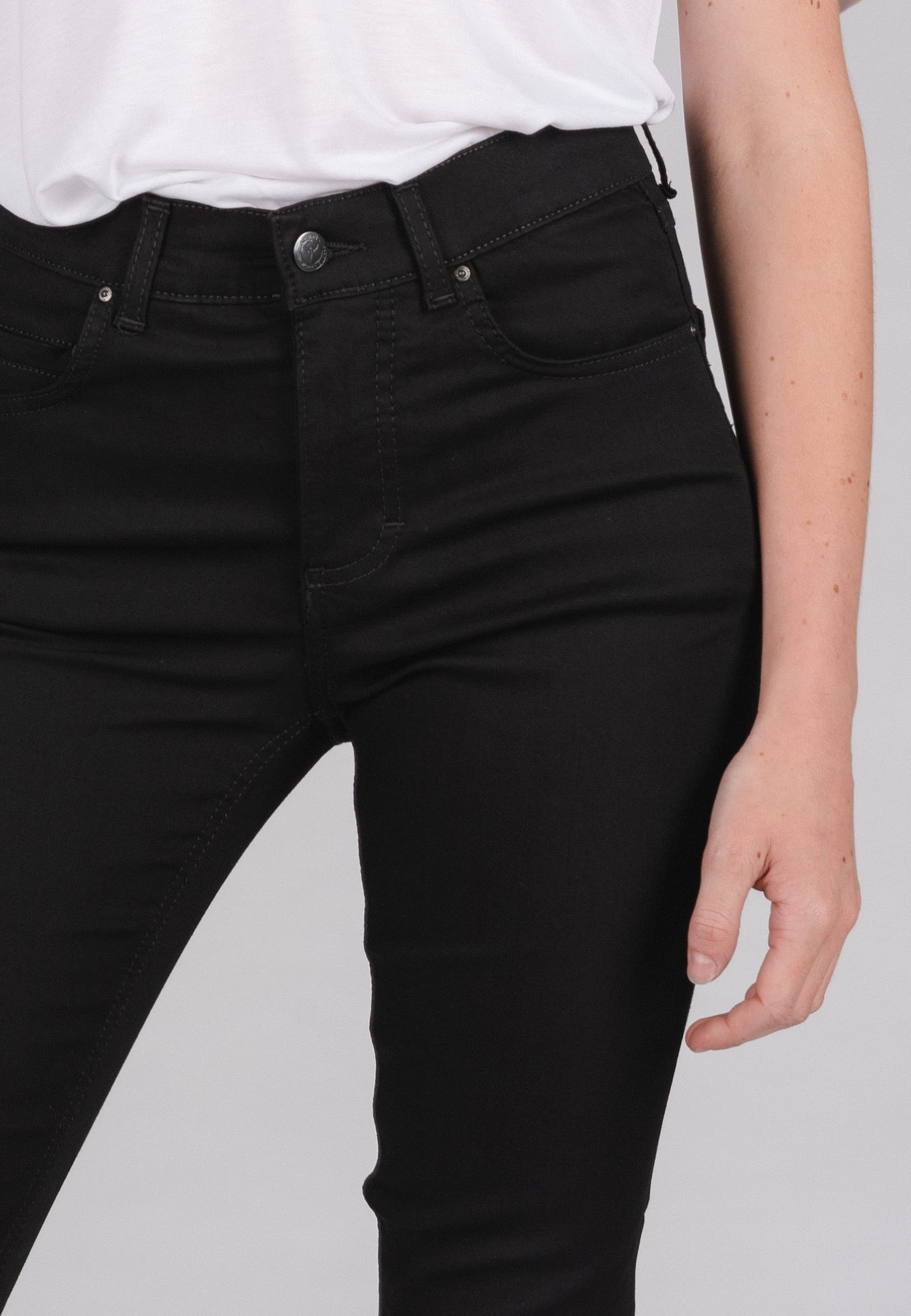 schwarz Straight-Jeans Jeans ANGELS mit Denim Super Cici Stretch