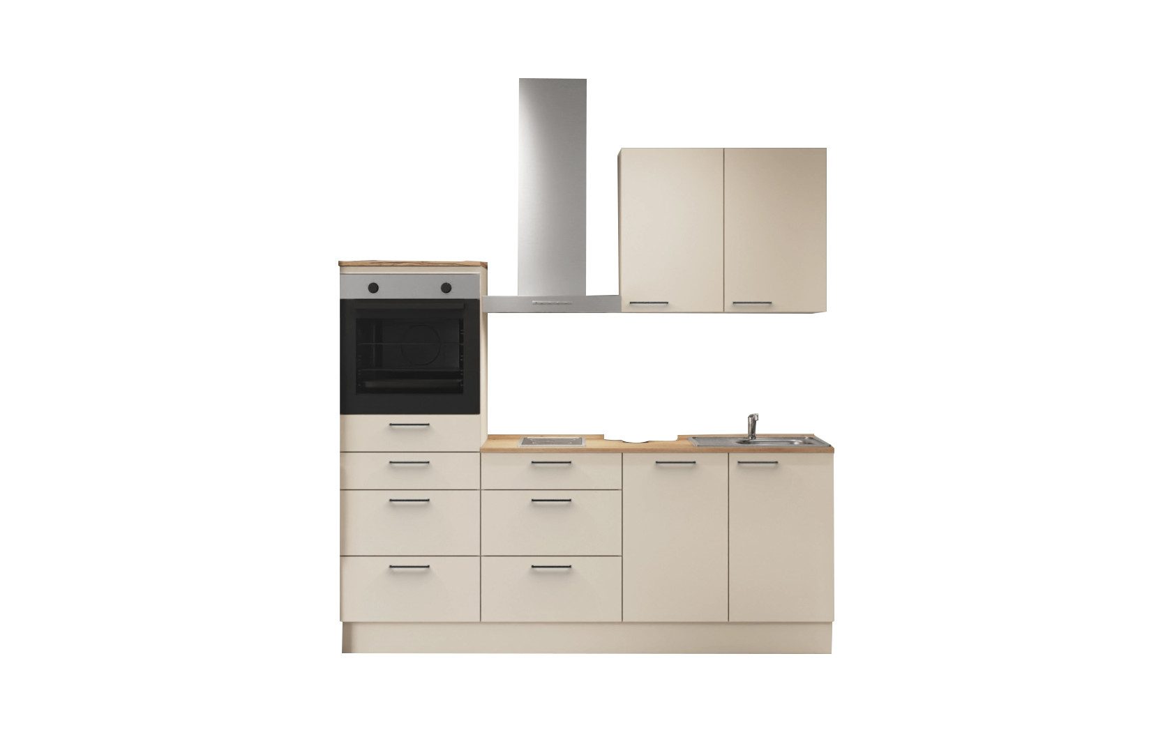 nobilia® Küchenzeile Stuga, individuell anpassbar, gratis Küchenplanung mit Profis, (Breite 210 cm), vormontiert, wahlw. mit E-Geräten, inkl. Lieferung