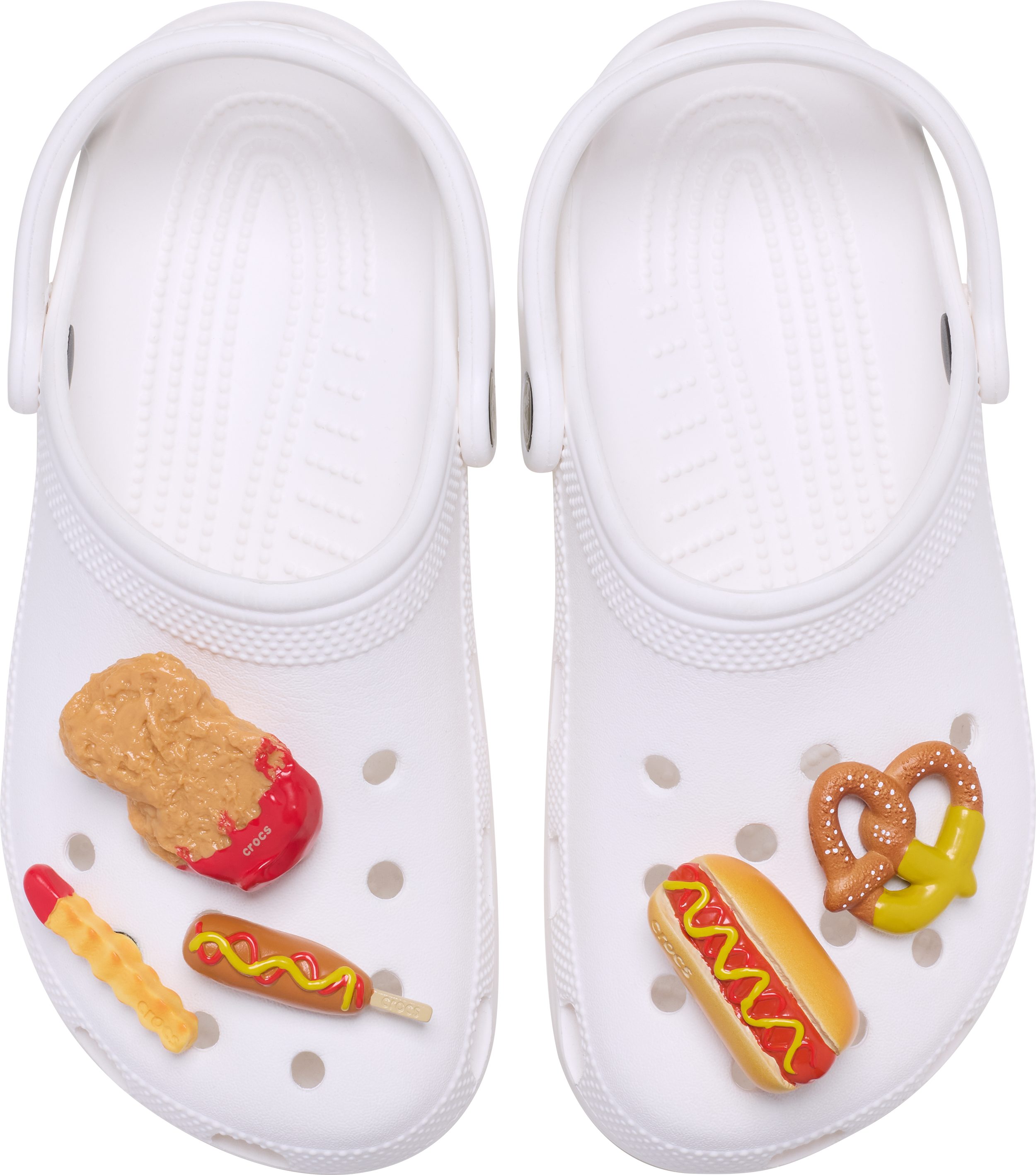 Crocs Schuhanstecker Jibbitz™ YUM Dipped Junk Food (Set, 5-tlg., Kein Spielzeug. Nicht für Kinder unter 3 Jahren geeignet), Anstecker für Crocs Schuhe mit Food Motive