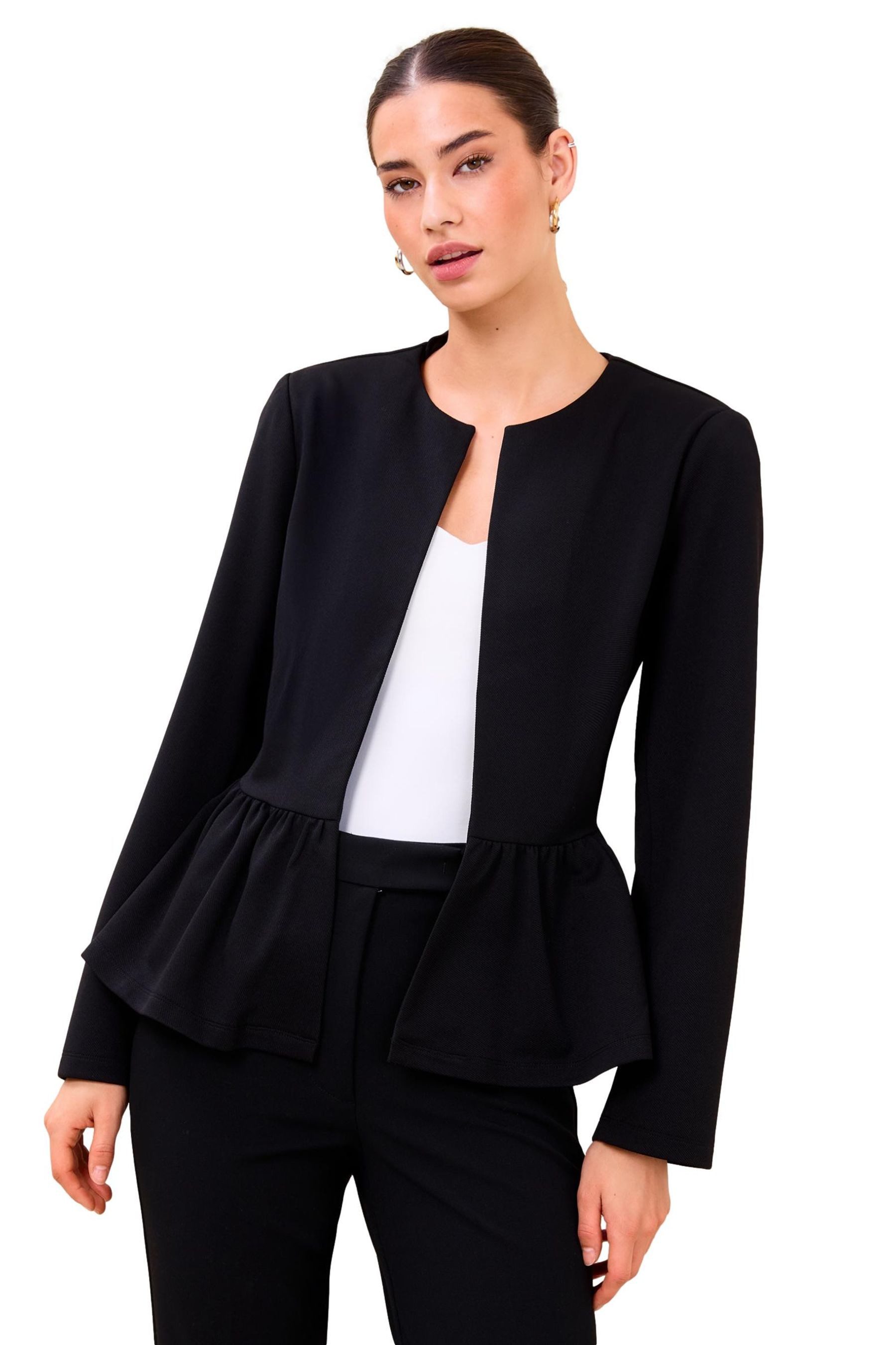 LIPSY Jackenblazer Lipsy verkürzte Jacke mit Schößchen, Regular (1-tlg)