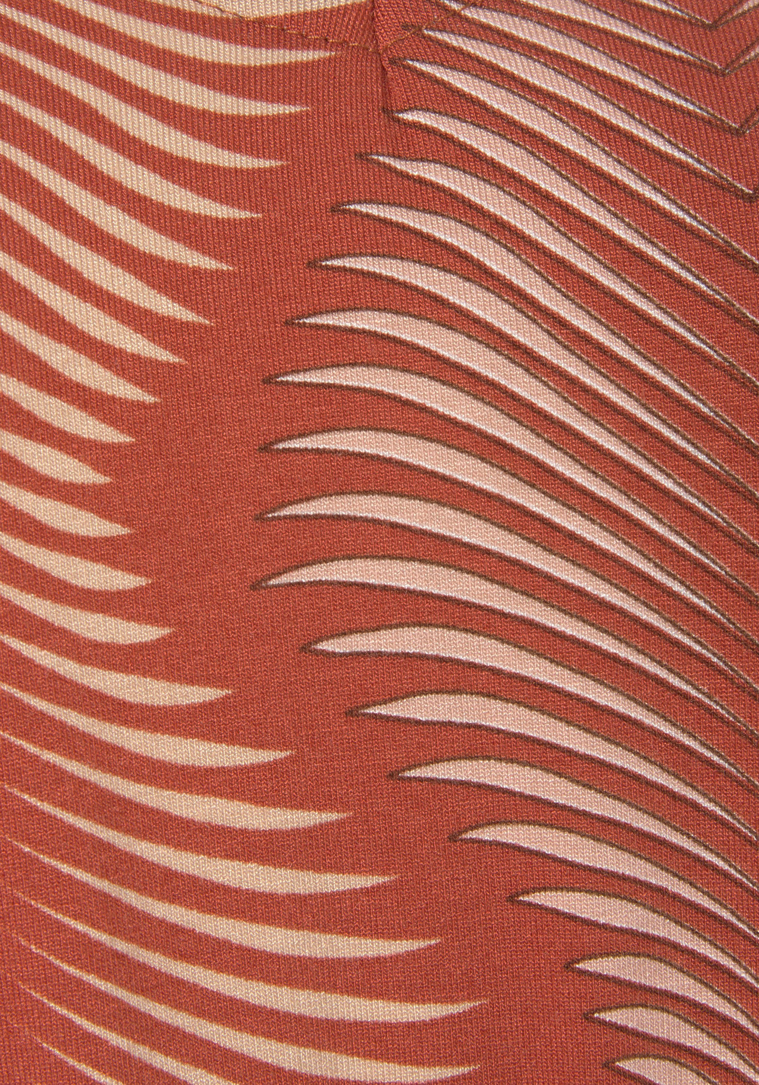 mit LASCANA Terracotta Nachthemd graphischen Allover-Druck bedruckt